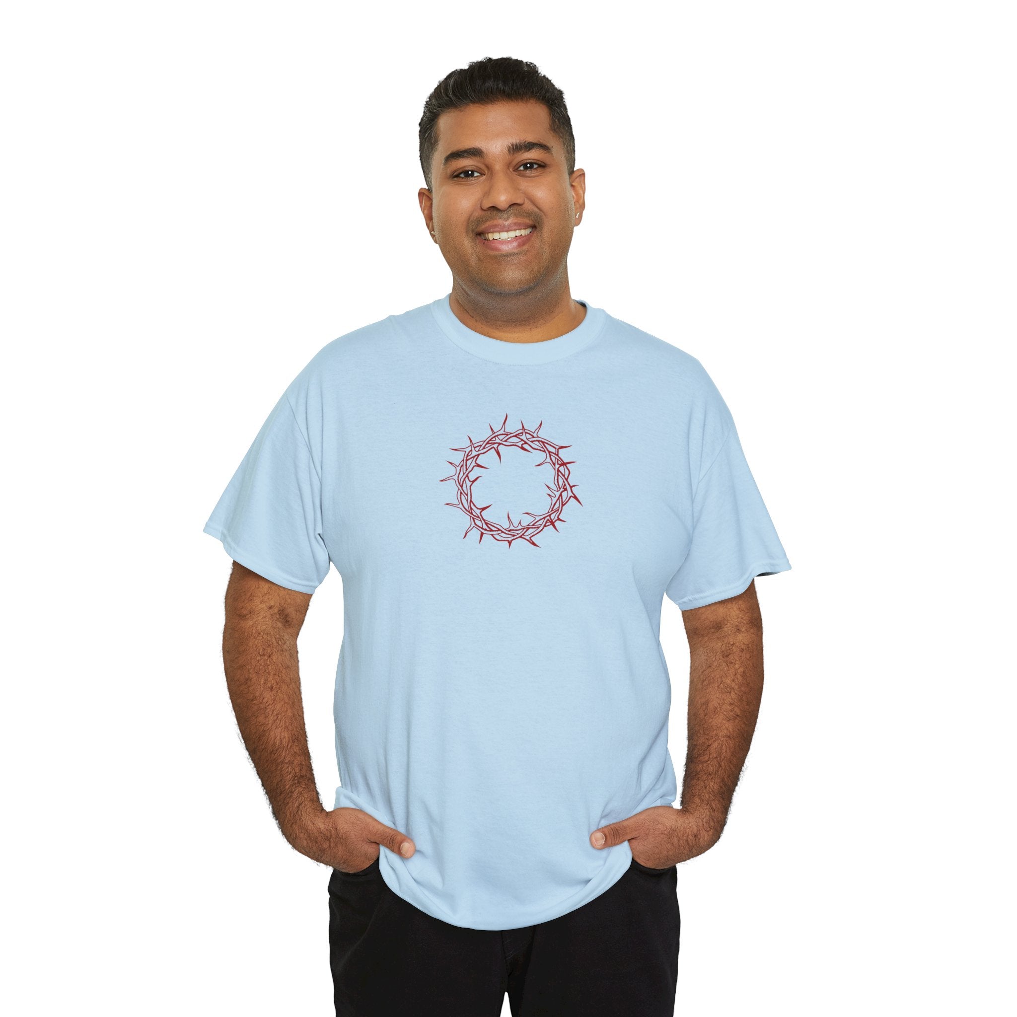 Heavy Cotton T-Shirt -- Christian Theme -- Crown of Thorns (Red)