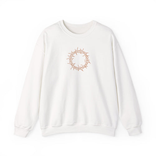 Crewneck Sweatshirt -- Christian Theme -- Crown of Thorns (Light Red)