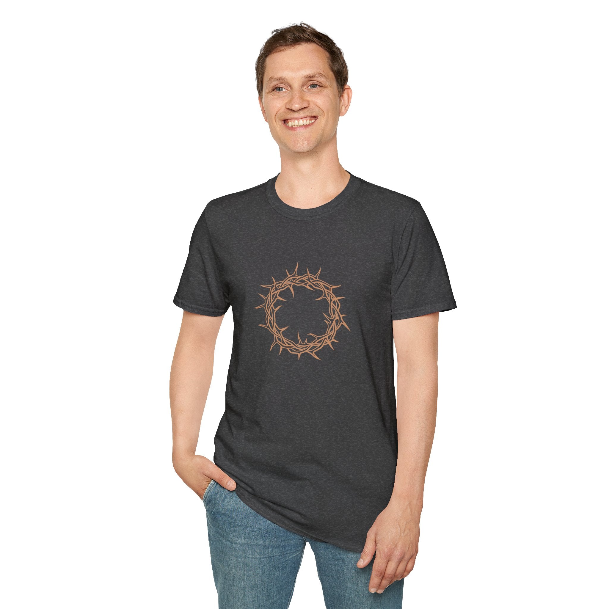 Softstyle T-Shirt -- Christian Theme -- Crown of Thorns (Light Red)
