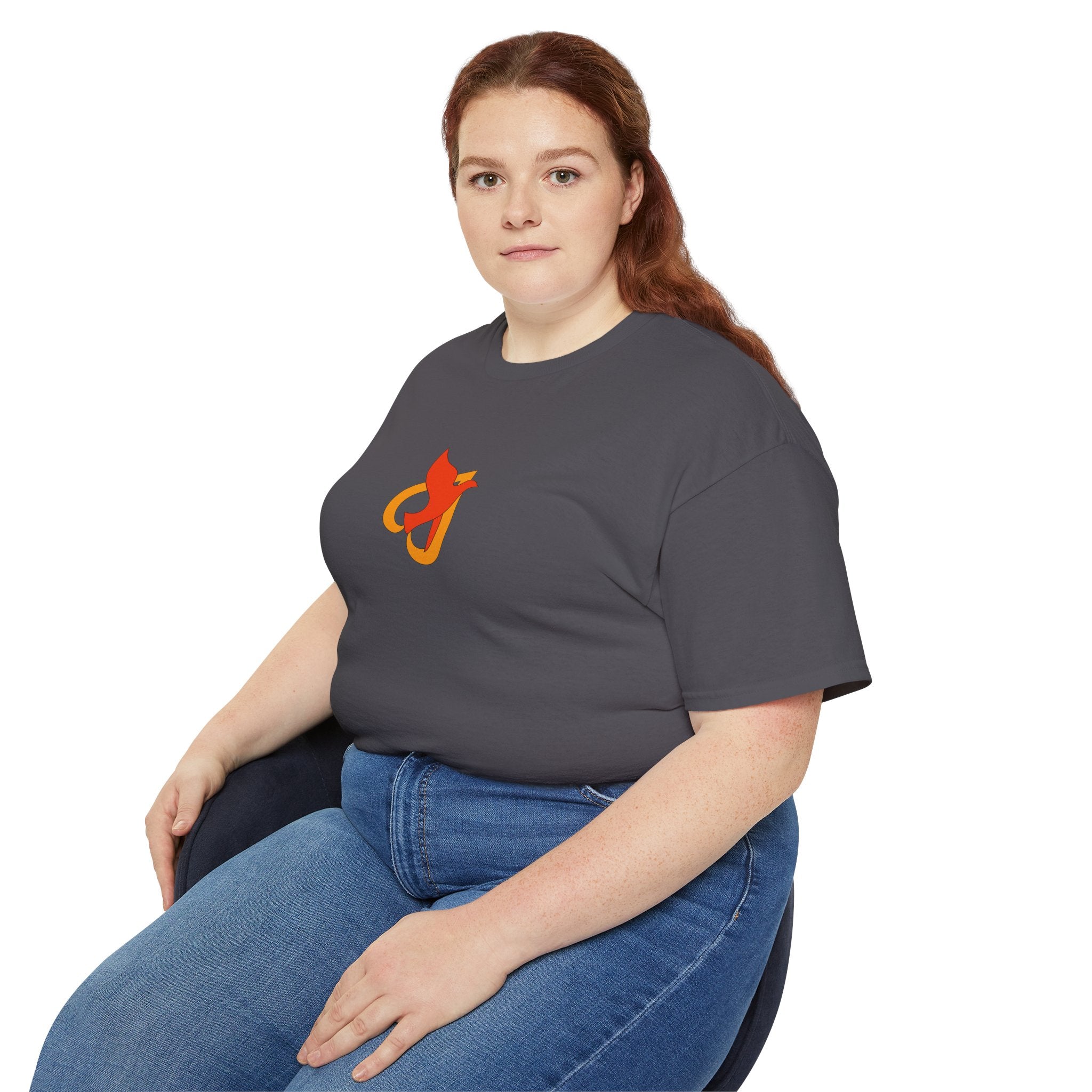 Cotton T‑Shirt -- Christian Theme -- Holy Spirit Dove Heart Flame