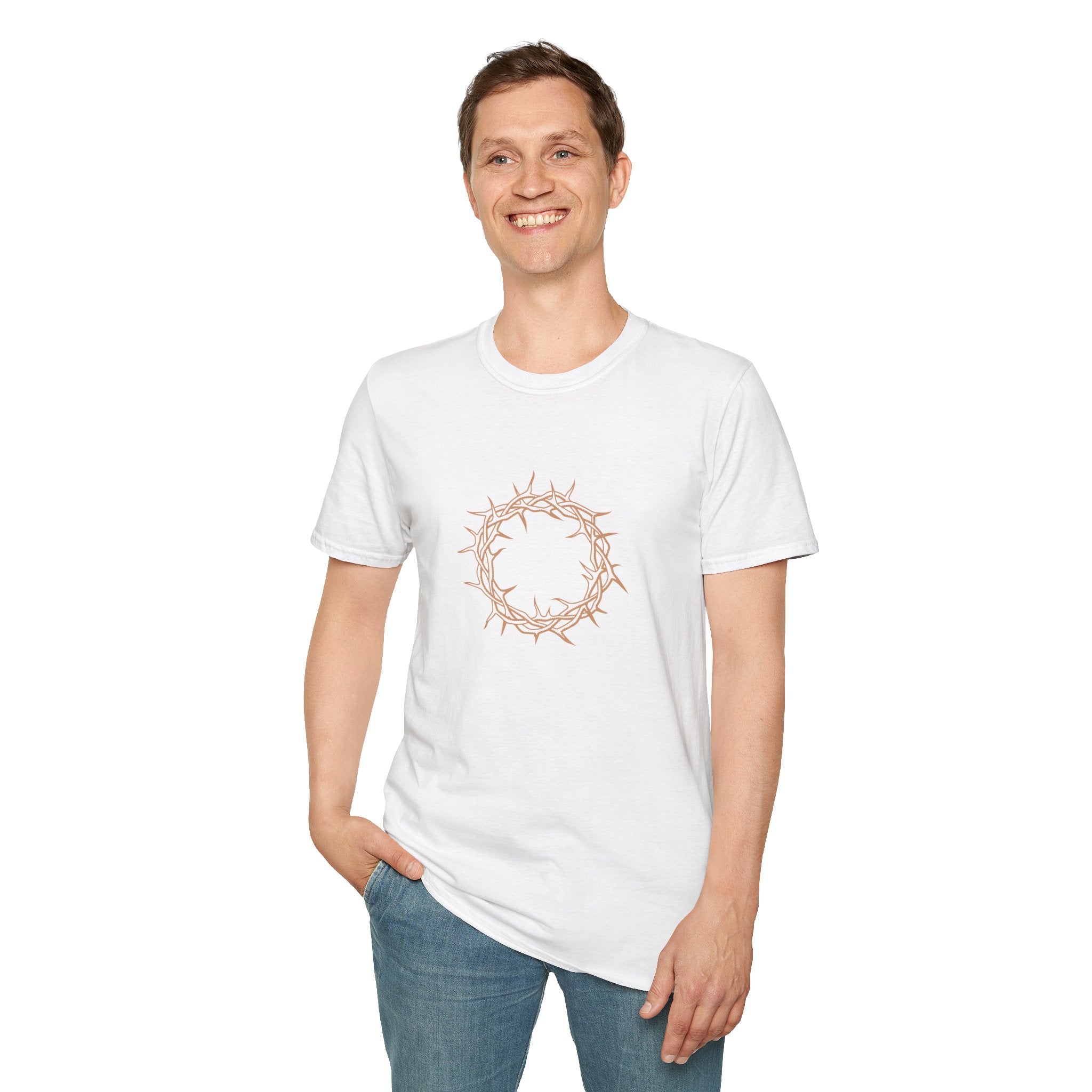Softstyle T-Shirt -- Christian Theme -- Crown of Thorns (Light Red)