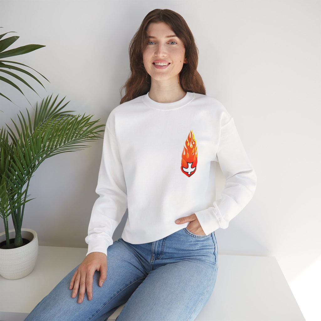 Crewneck Sweatshirt -- Christian Theme -- Holy Spirit Dove Flame