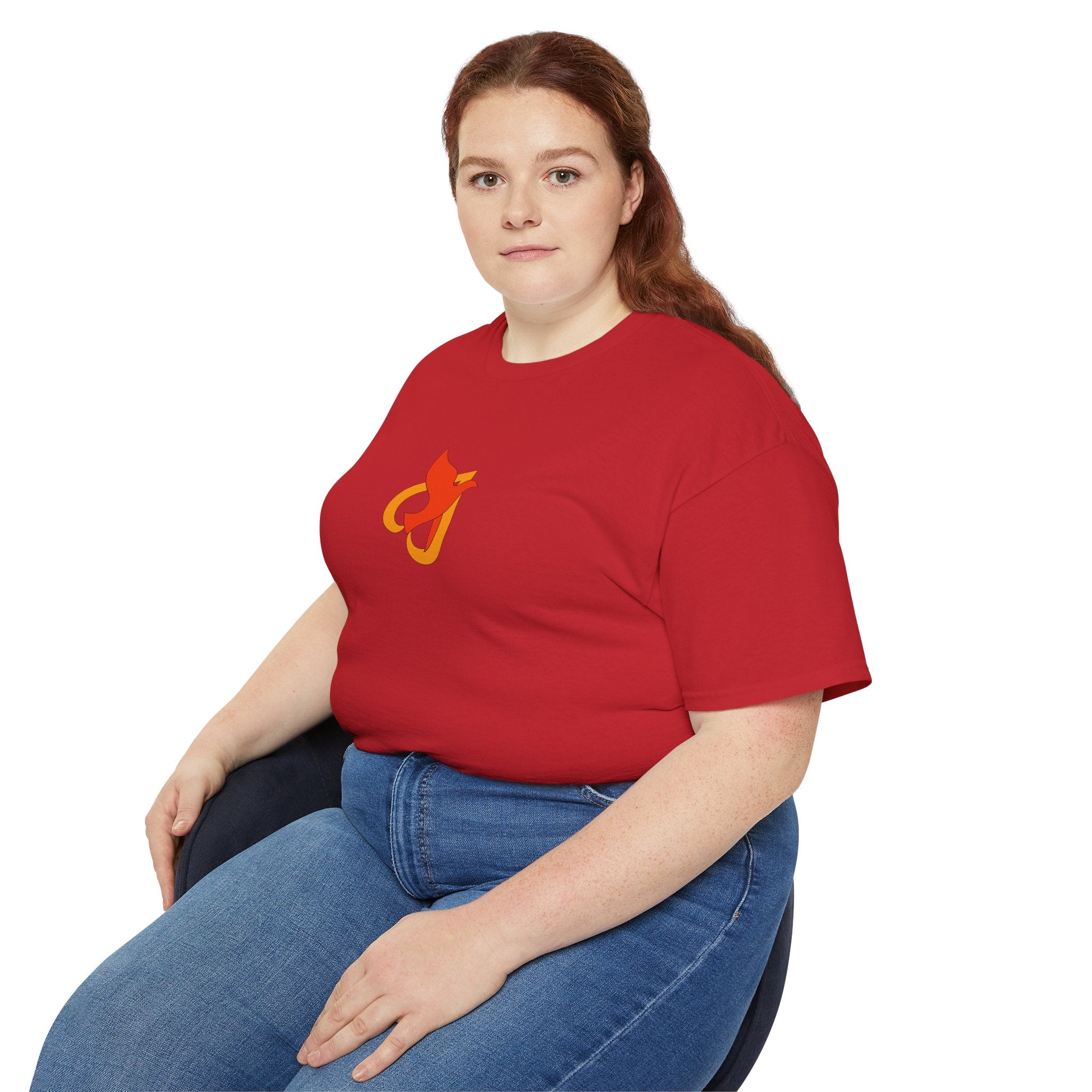Cotton T‑Shirt -- Christian Theme -- Holy Spirit Dove Heart Flame