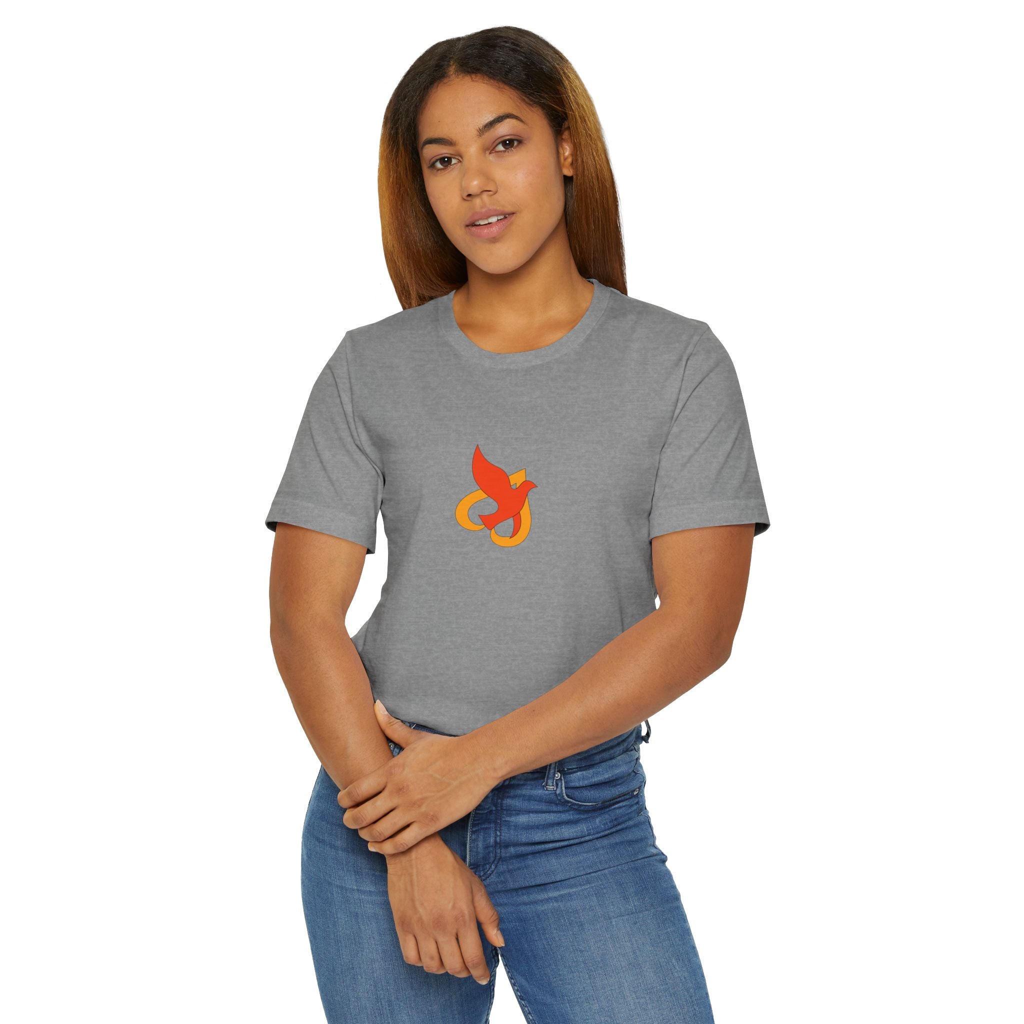 Jersey T-Shirt -- Christian Theme -- Holy Spirit Dove Heart Flame