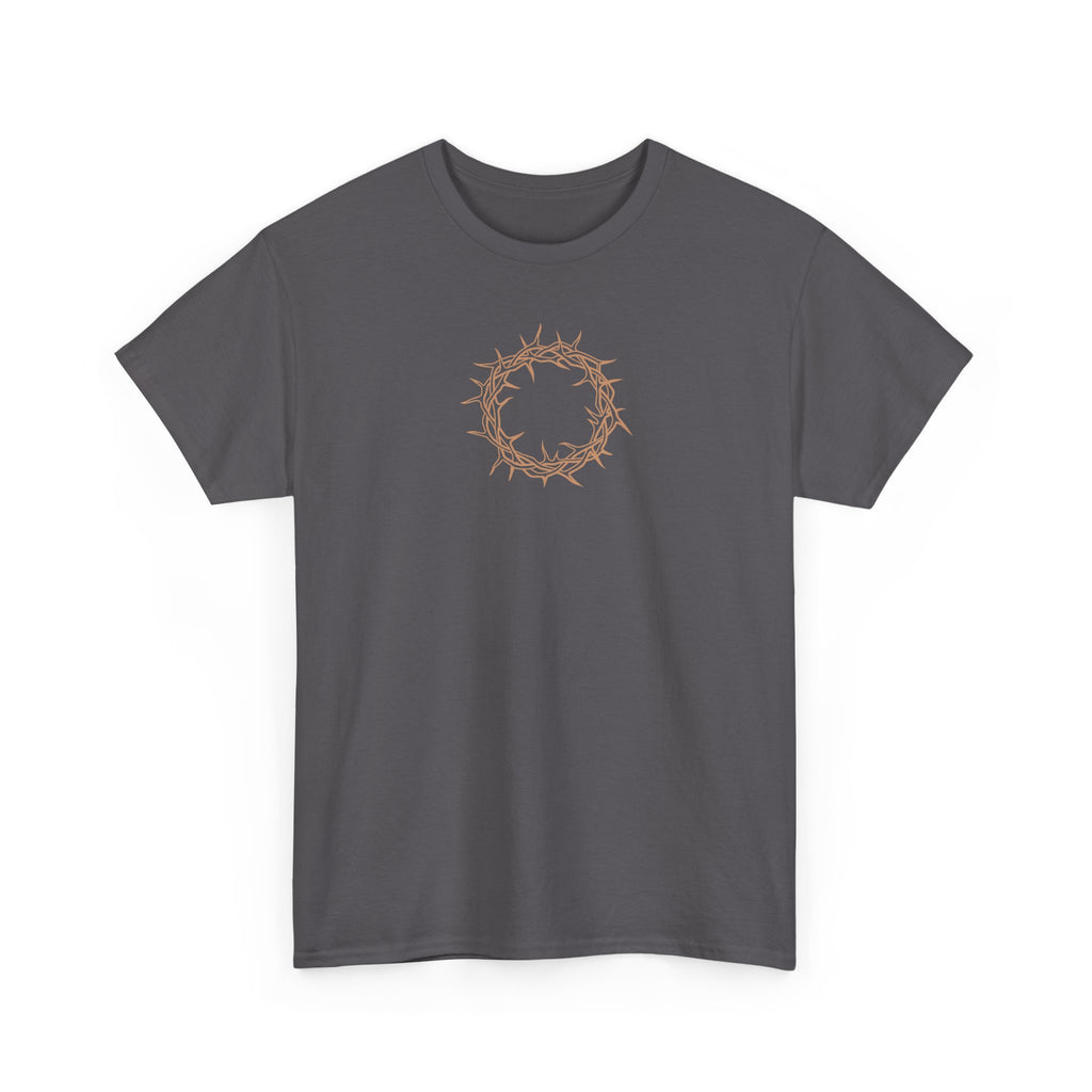 Heavy Cotton T-Shirt -- Christian Theme -- Crown of Thorns (Light Red)
