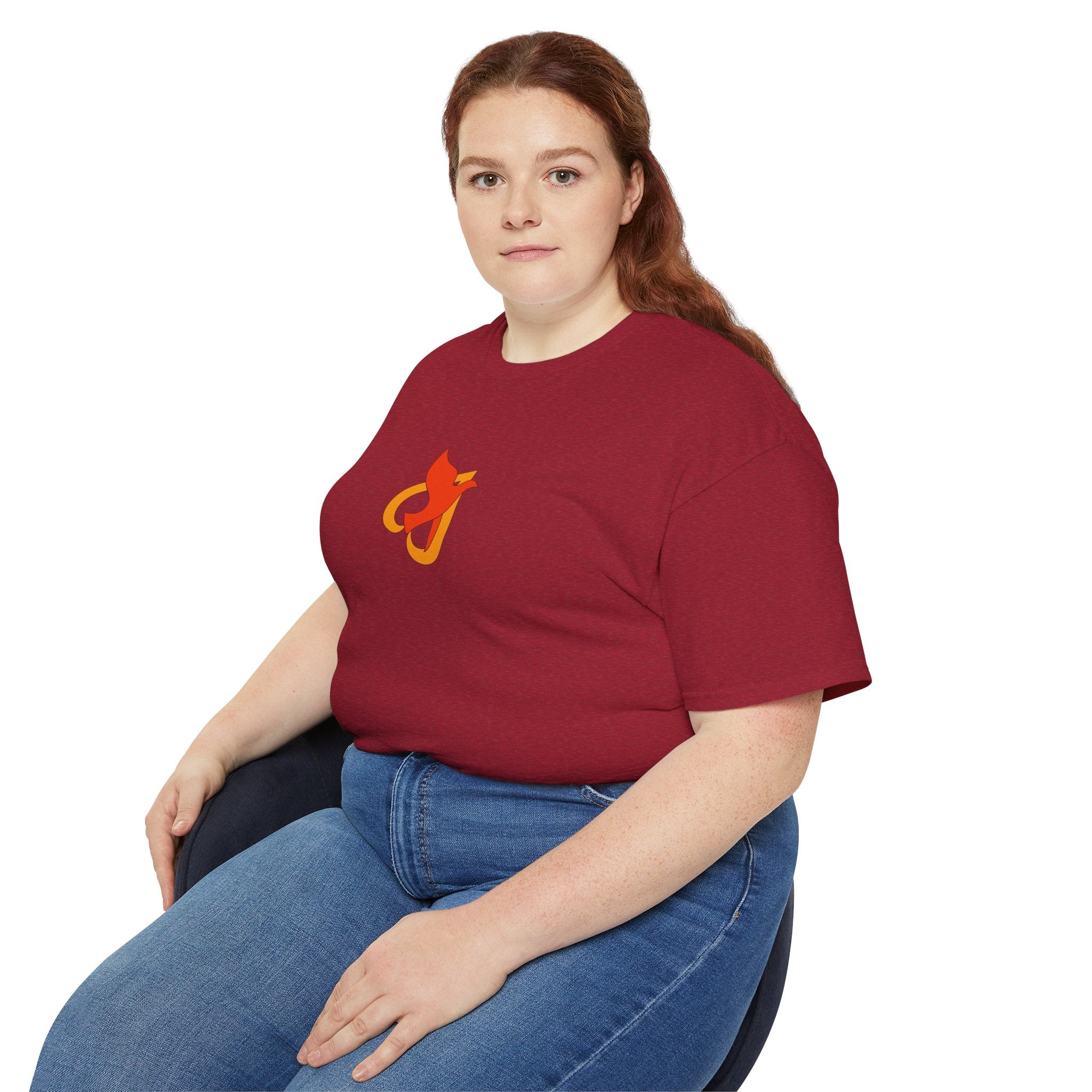 Cotton T‑Shirt -- Christian Theme -- Holy Spirit Dove Heart Flame