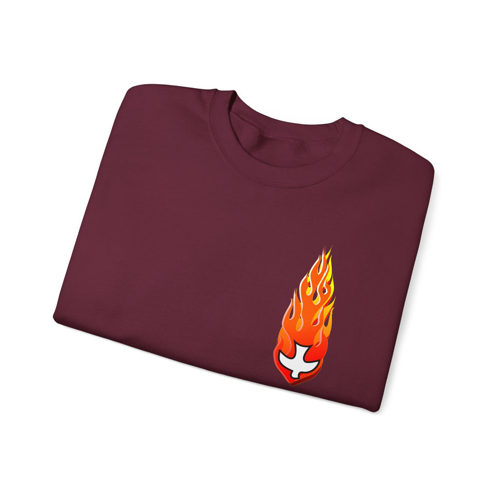 Crewneck Sweatshirt -- Christian Theme -- Holy Spirit Dove Flame