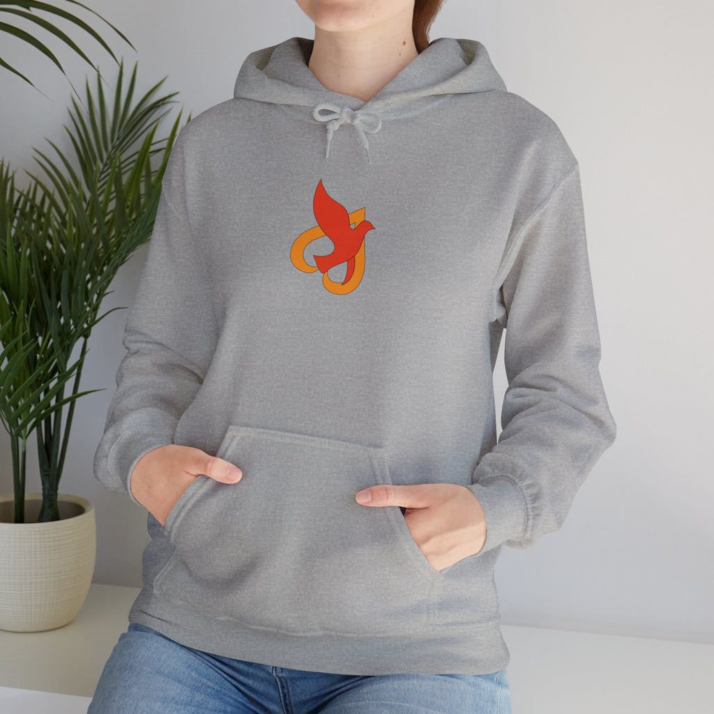 Hoodie -- Christian Theme -- Holy Spirit Dove Heart Flame