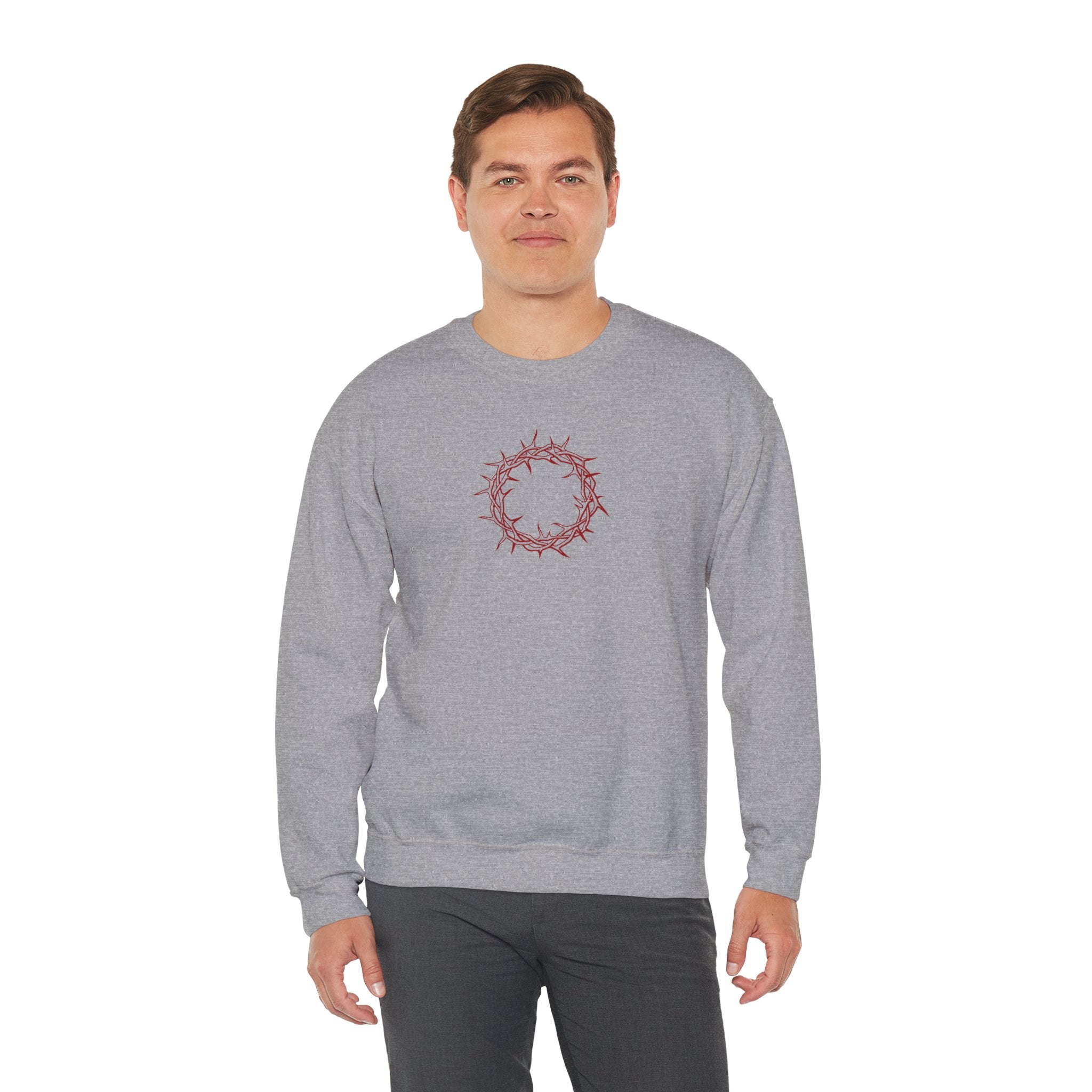 Crewneck Sweatshirt -- Christian Theme -- Crown of Thorns (Red)