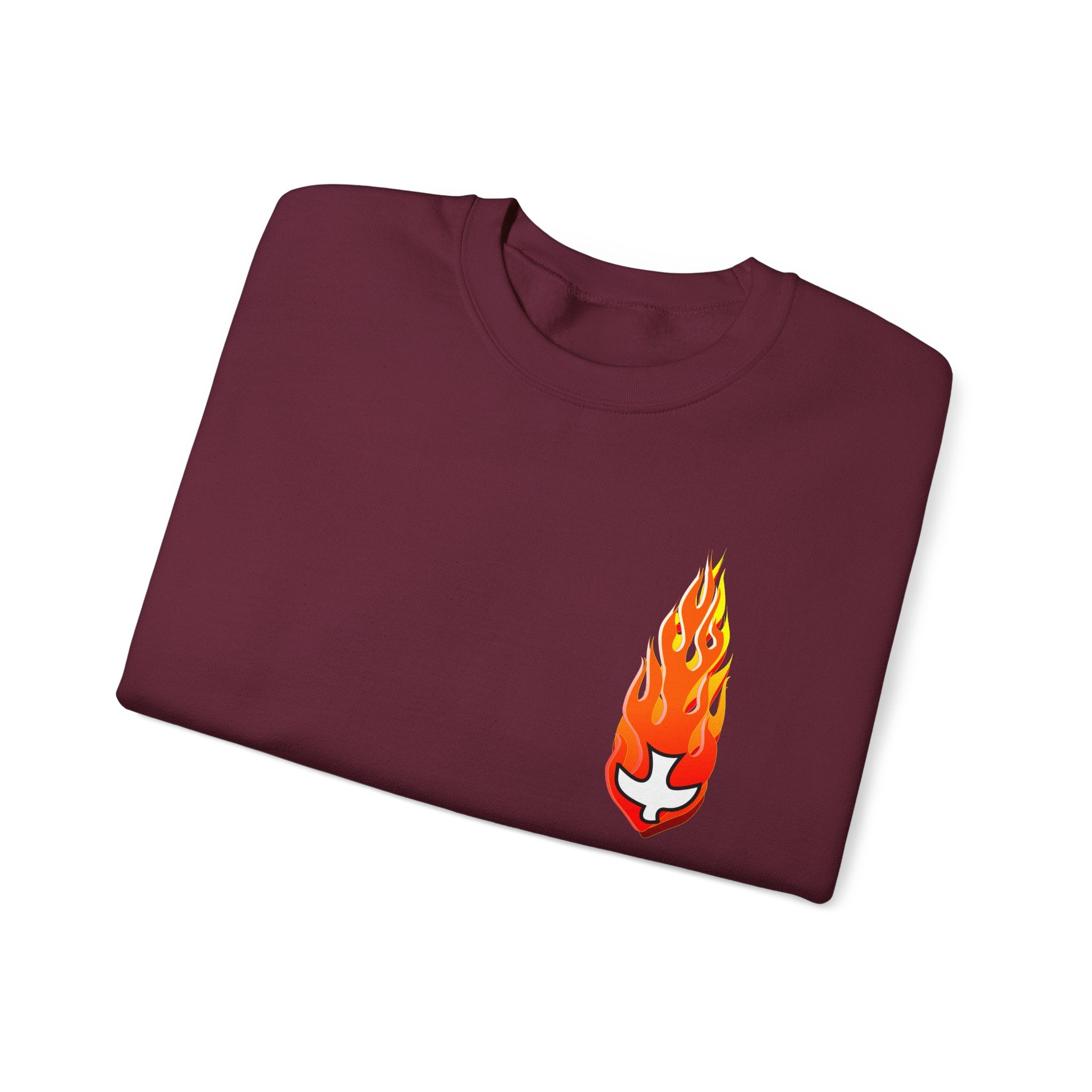 Crewneck Sweatshirt -- Christian Theme -- Holy Spirit Dove Flame