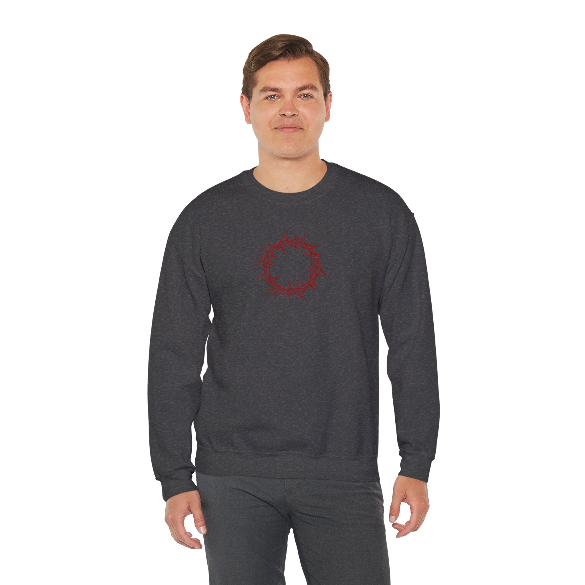 Crewneck Sweatshirt -- Christian Theme -- Crown of Thorns (Red)