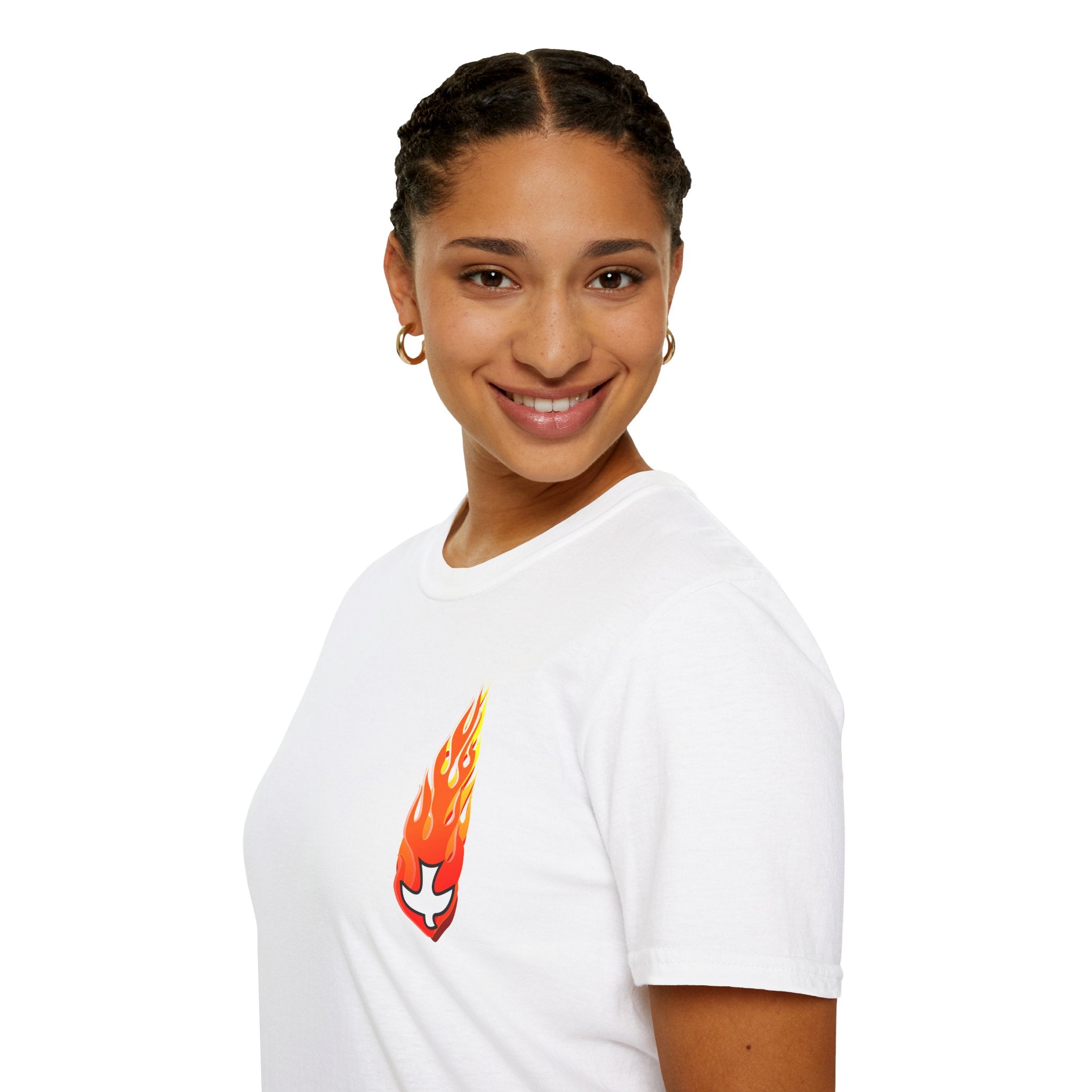 T Shirt -- Christian Theme -- Holy Spirit Dove Flame