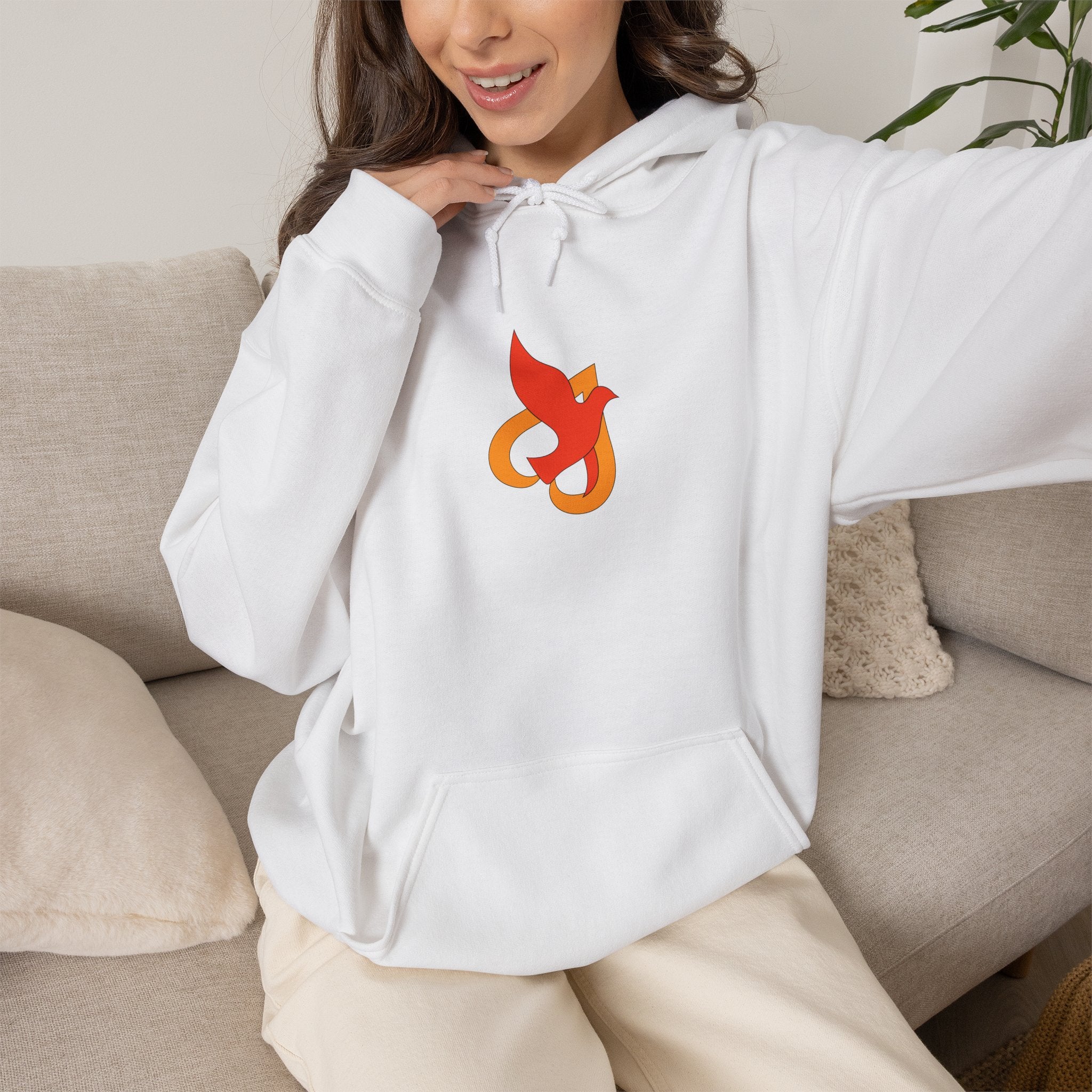 Hoodie -- Christian Theme -- Holy Spirit Dove Heart Flame