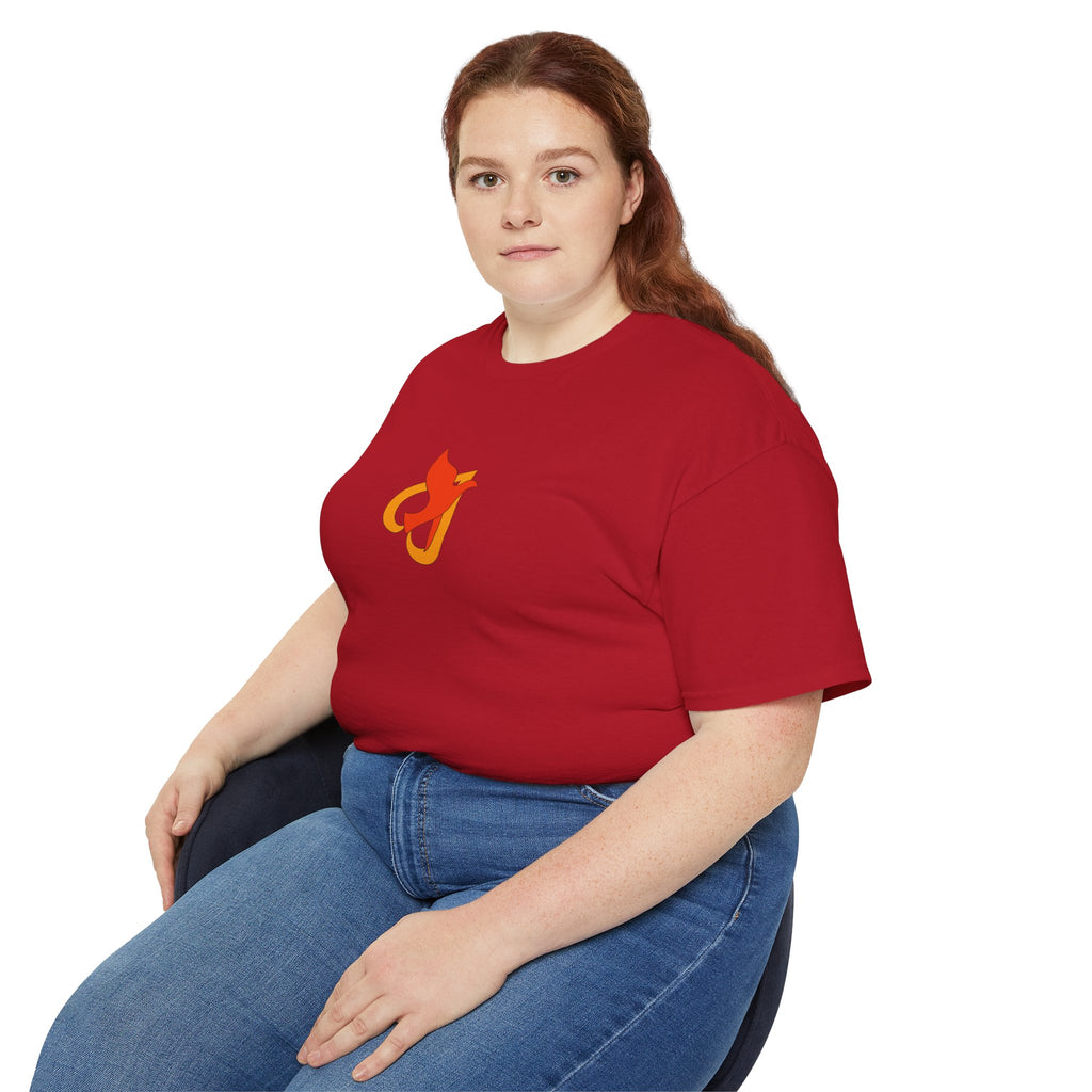 Cotton T‑Shirt -- Christian Theme -- Holy Spirit Dove Heart Flame
