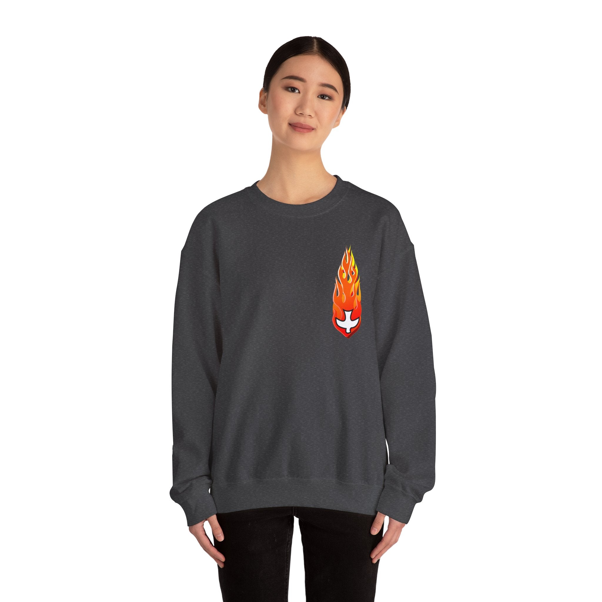 Crewneck Sweatshirt -- Christian Theme -- Holy Spirit Dove Flame