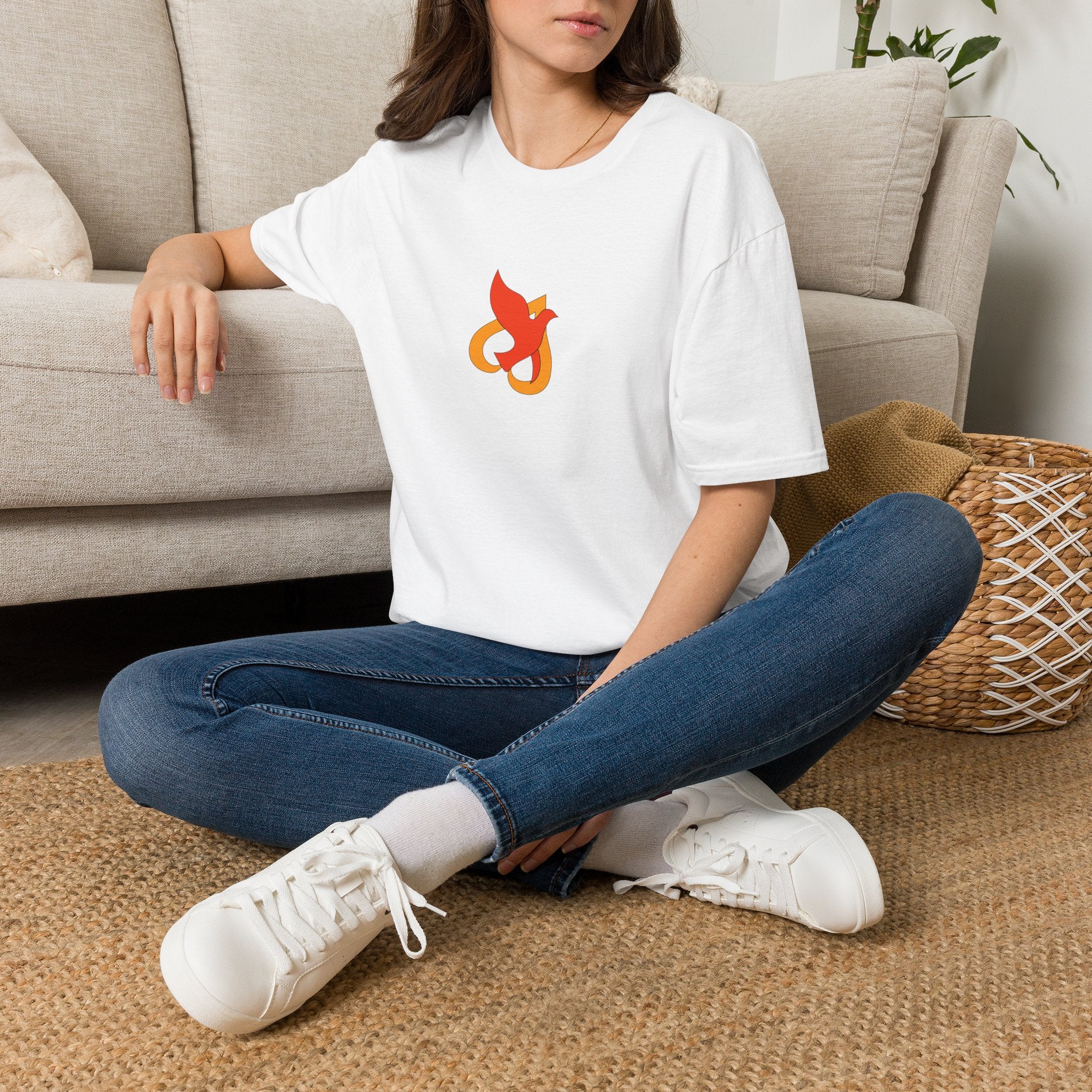 T-Shirt -- Christian Theme -- Holy Spirit Dove Heart Flame