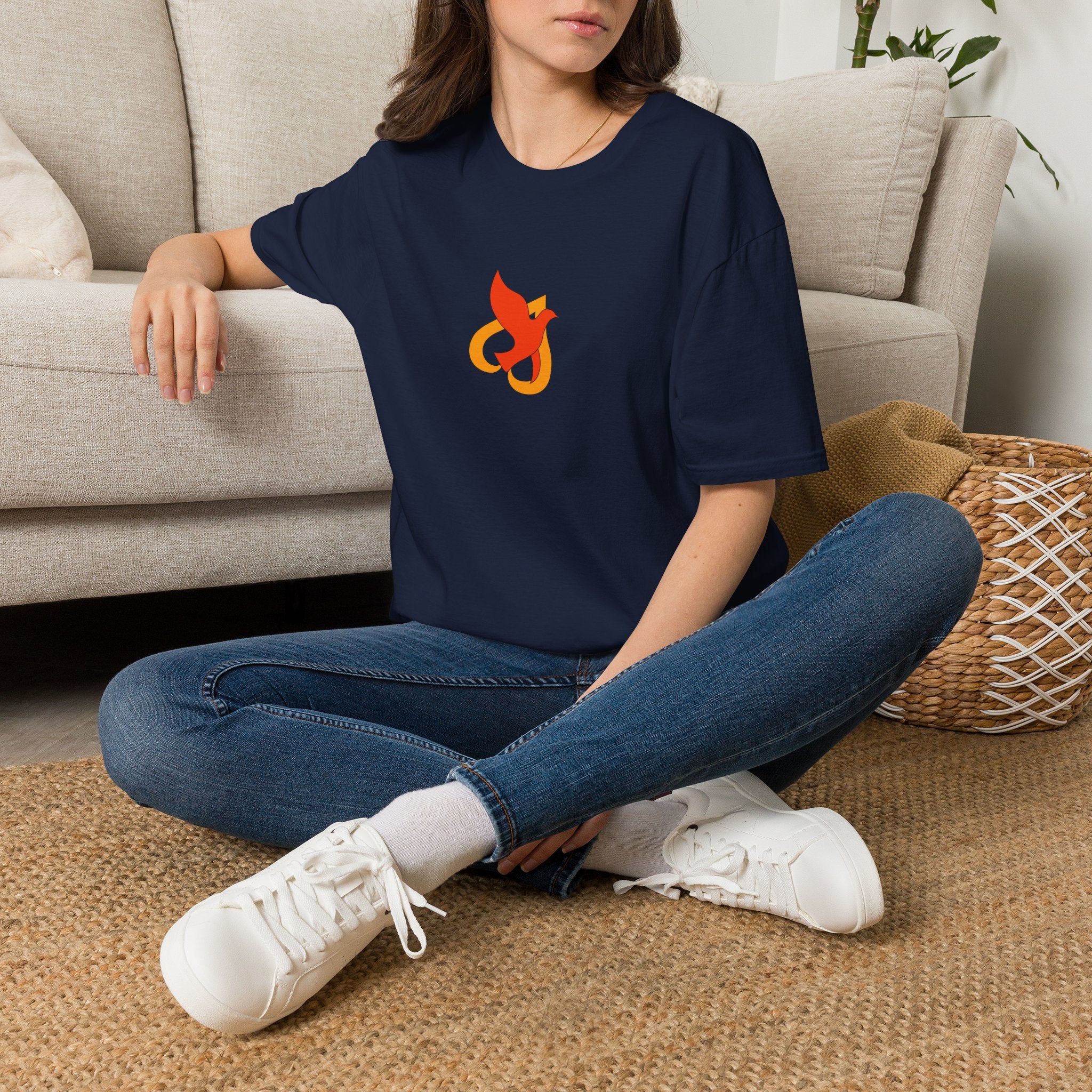 T-Shirt -- Christian Theme -- Holy Spirit Dove Heart Flame