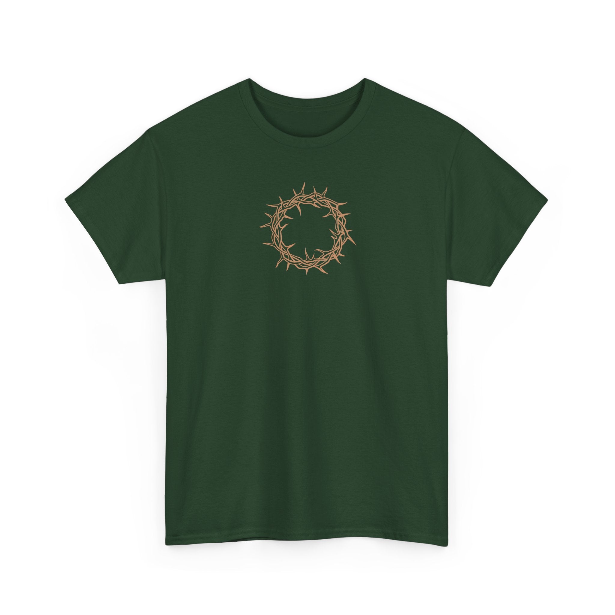 Heavy Cotton T-Shirt -- Christian Theme -- Crown of Thorns (Light Red)