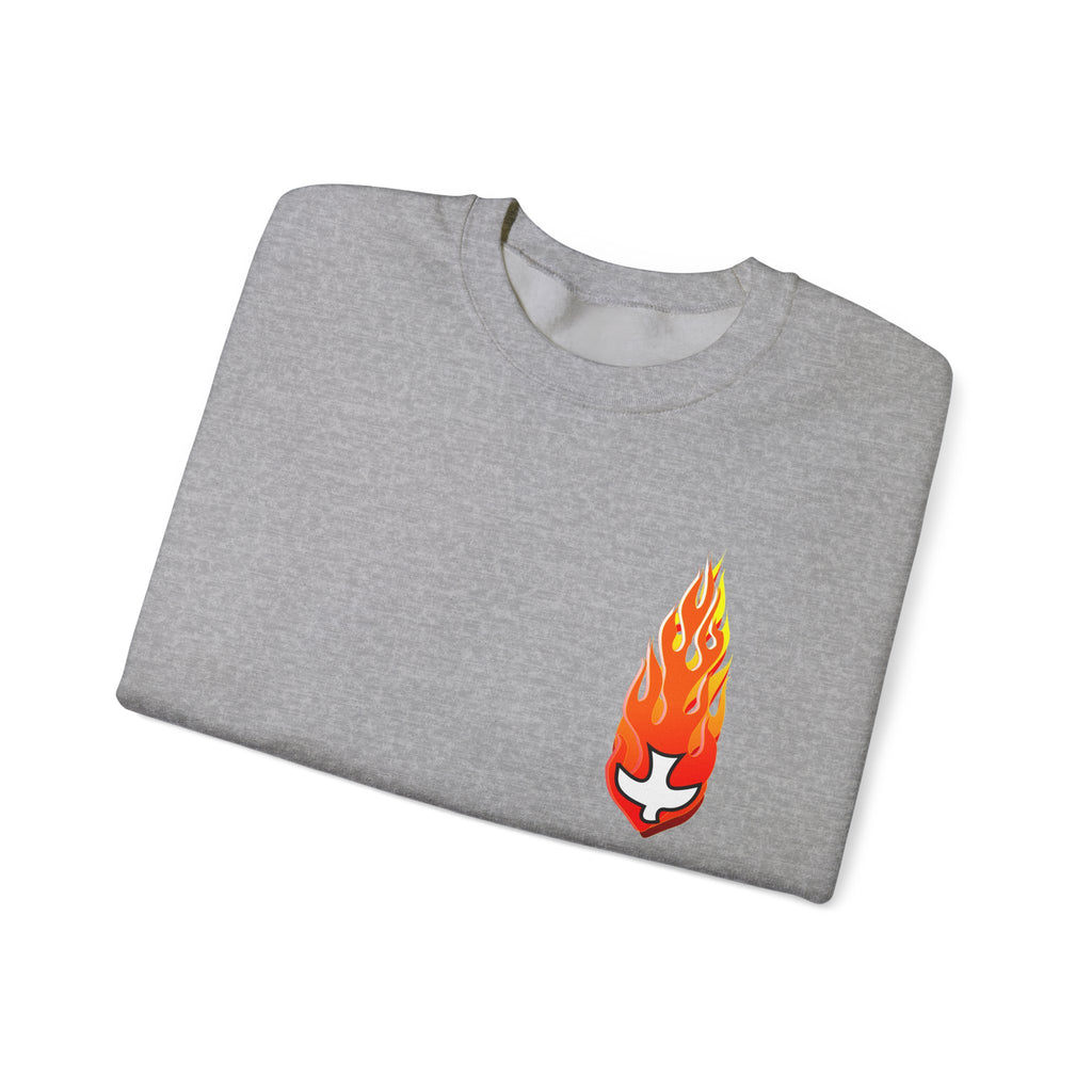 Crewneck Sweatshirt -- Christian Theme -- Holy Spirit Dove Flame