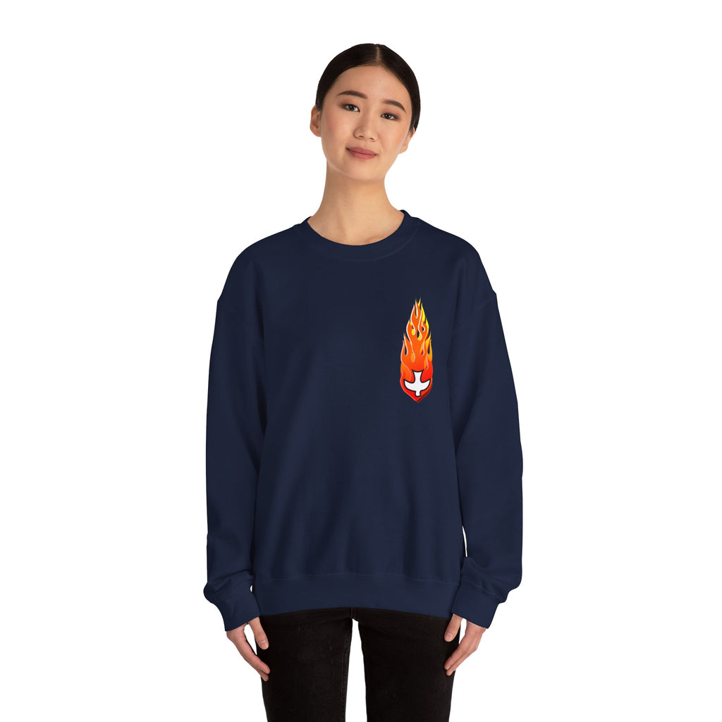 Crewneck Sweatshirt -- Christian Theme -- Holy Spirit Dove Flame