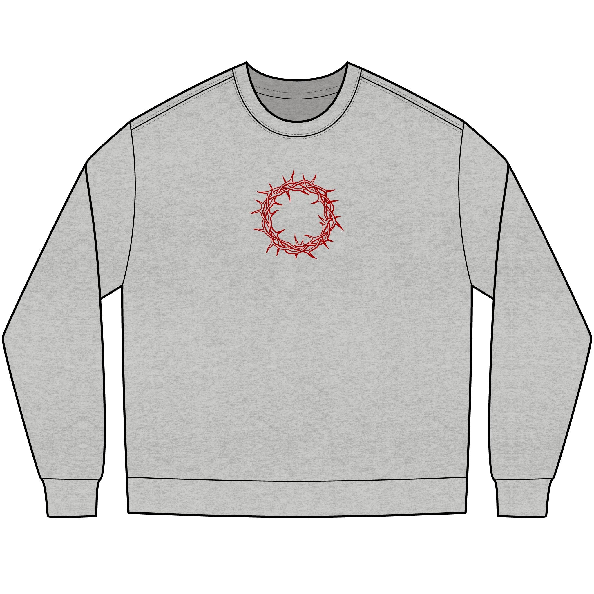Long Sleeve T-Shirt -- Christian Theme -- Crown of Thorns (Red)