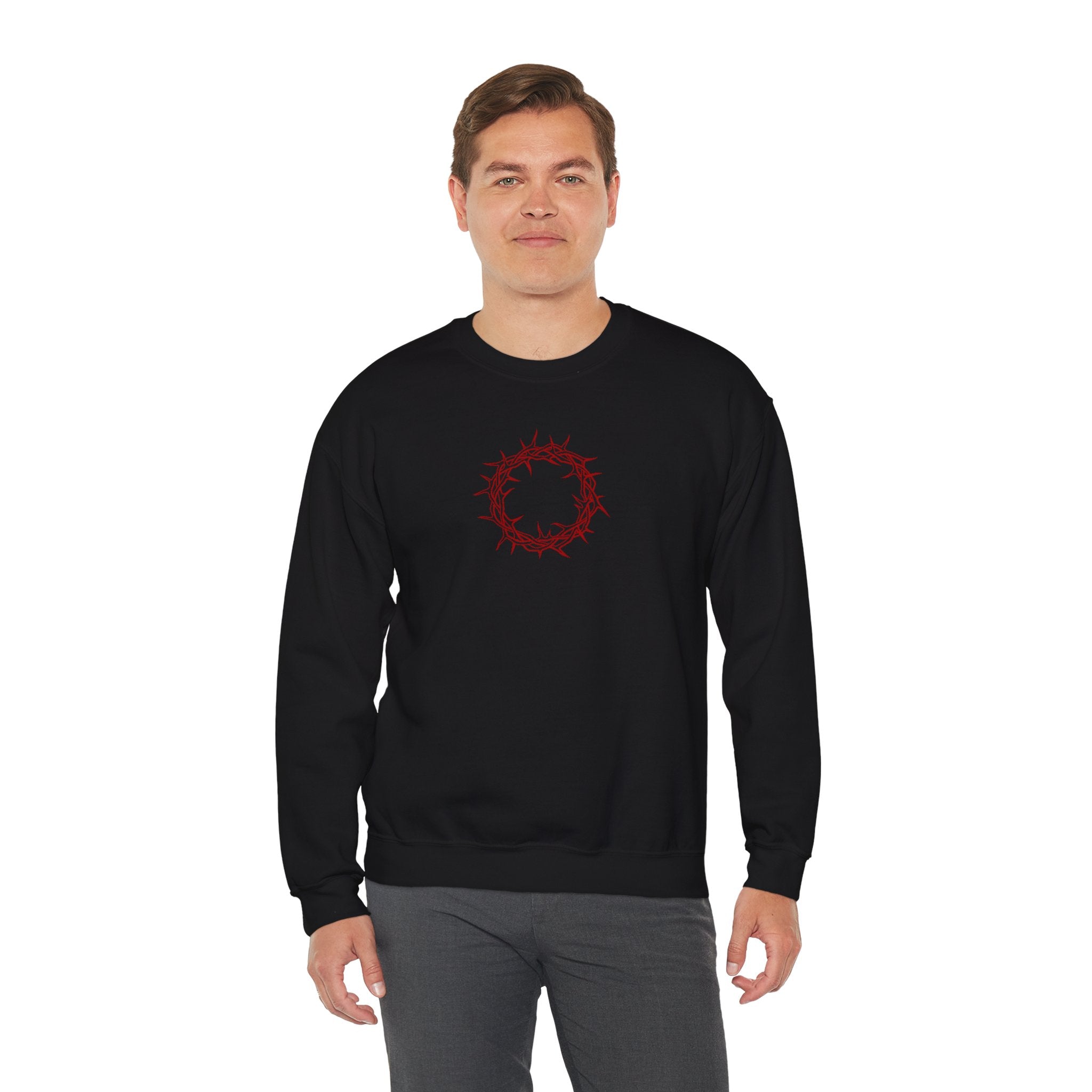 Crewneck Sweatshirt -- Christian Theme -- Crown of Thorns (Red)