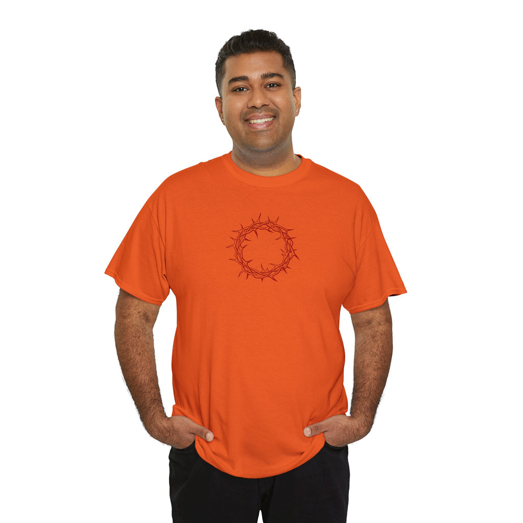 Heavy Cotton T-Shirt -- Christian Theme -- Crown of Thorns (Red)