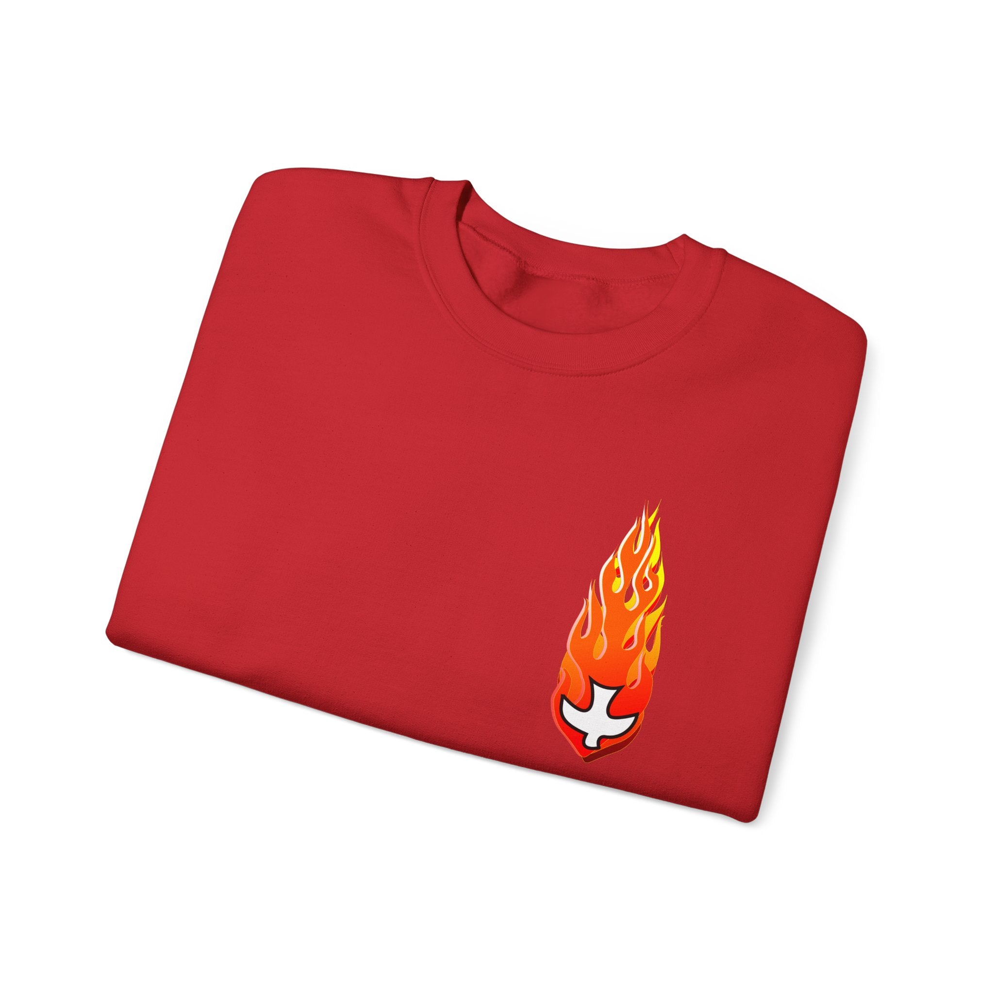 Crewneck Sweatshirt -- Christian Theme -- Holy Spirit Dove Flame