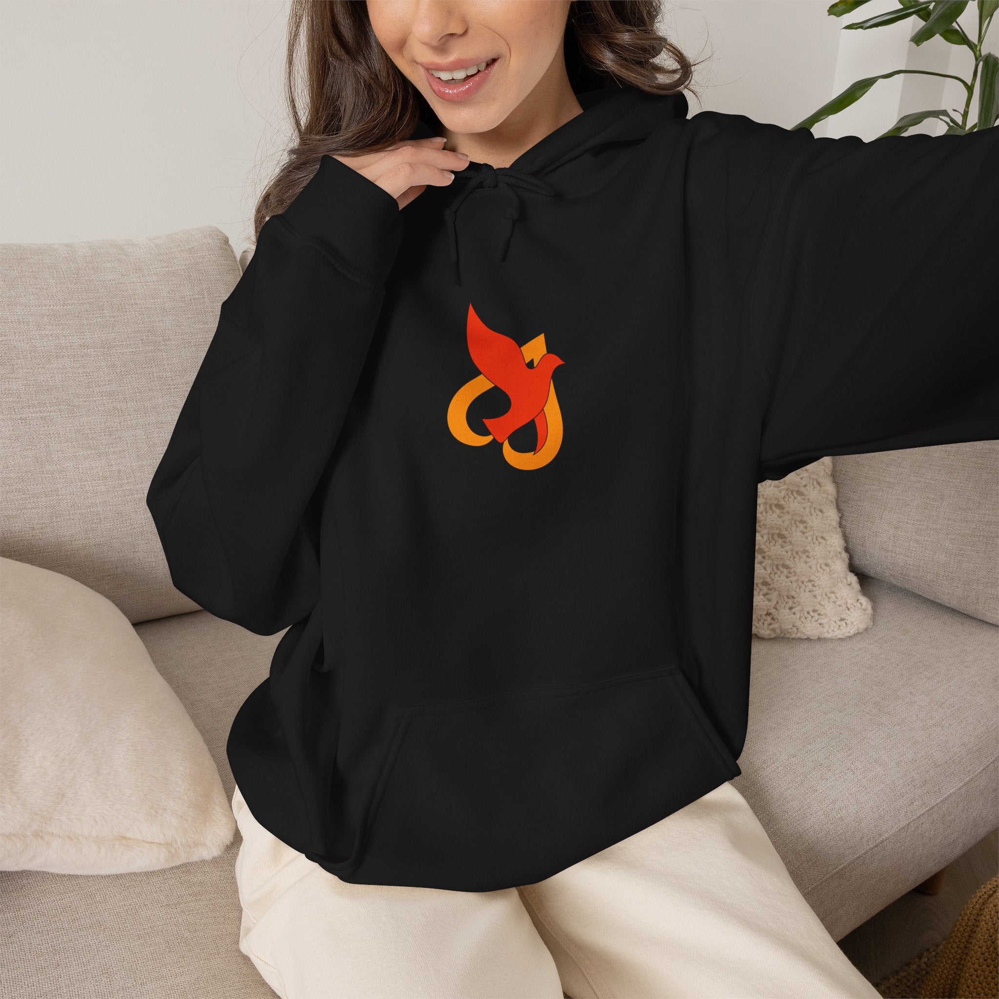 Hoodie -- Christian Theme -- Holy Spirit Dove Heart Flame