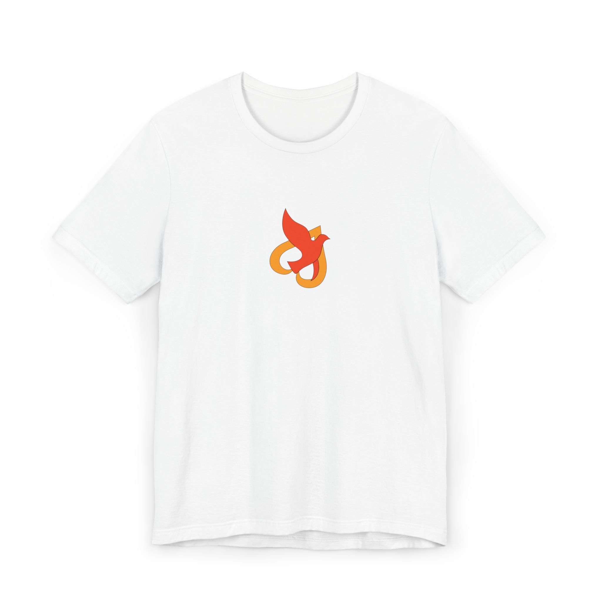 Jersey T-Shirt -- Christian Theme -- Holy Spirit Dove Heart Flame