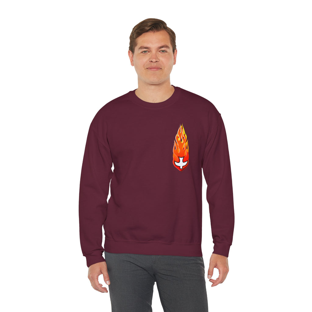 Crewneck Sweatshirt -- Christian Theme -- Holy Spirit Dove Flame
