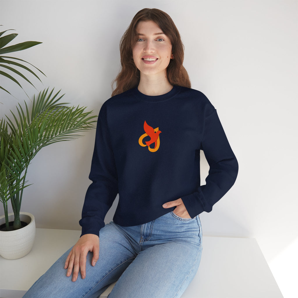 Crewneck Sweatshirt -- Christian Theme -- Holy Spirit Dove Heart Flame