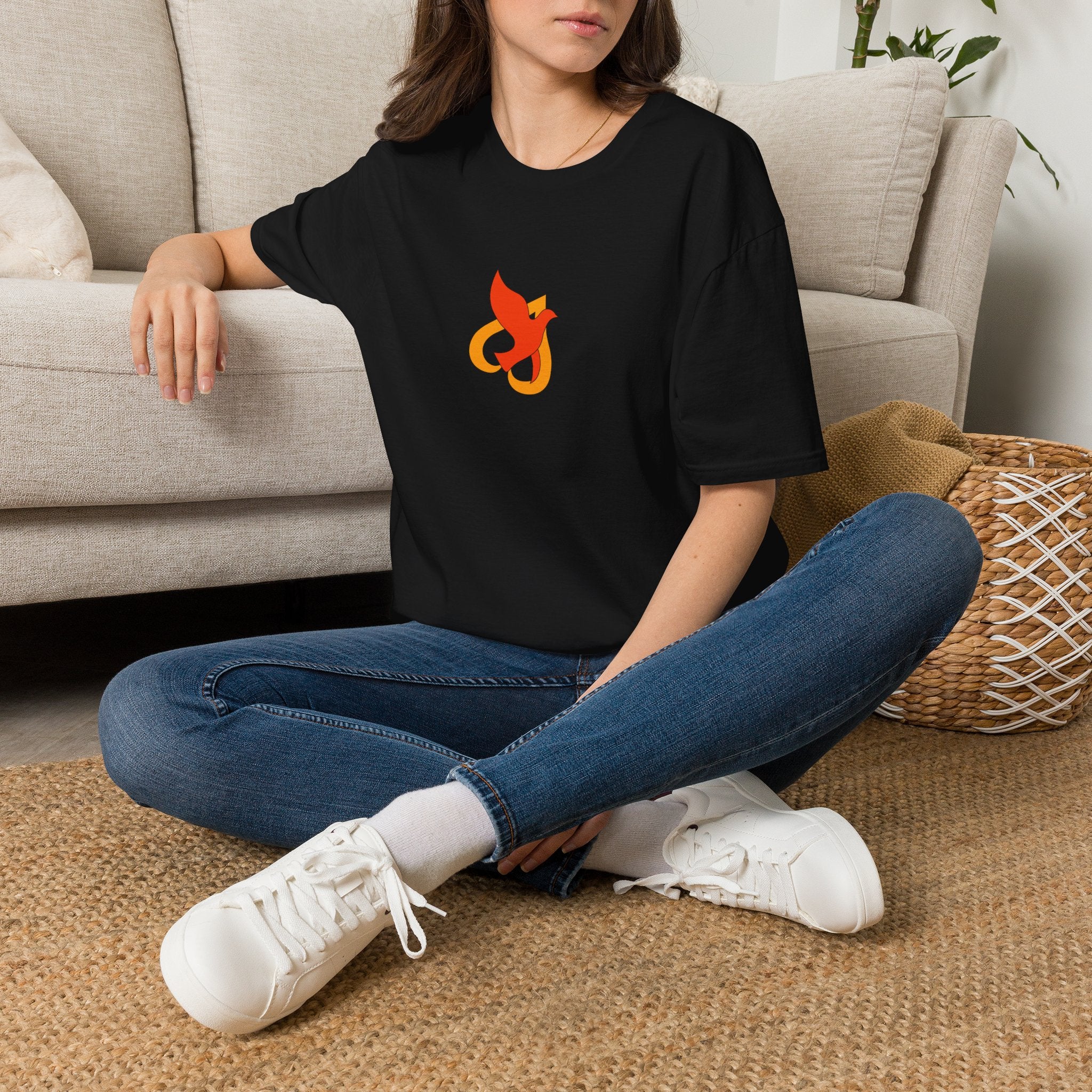 T-Shirt -- Christian Theme -- Holy Spirit Dove Heart Flame