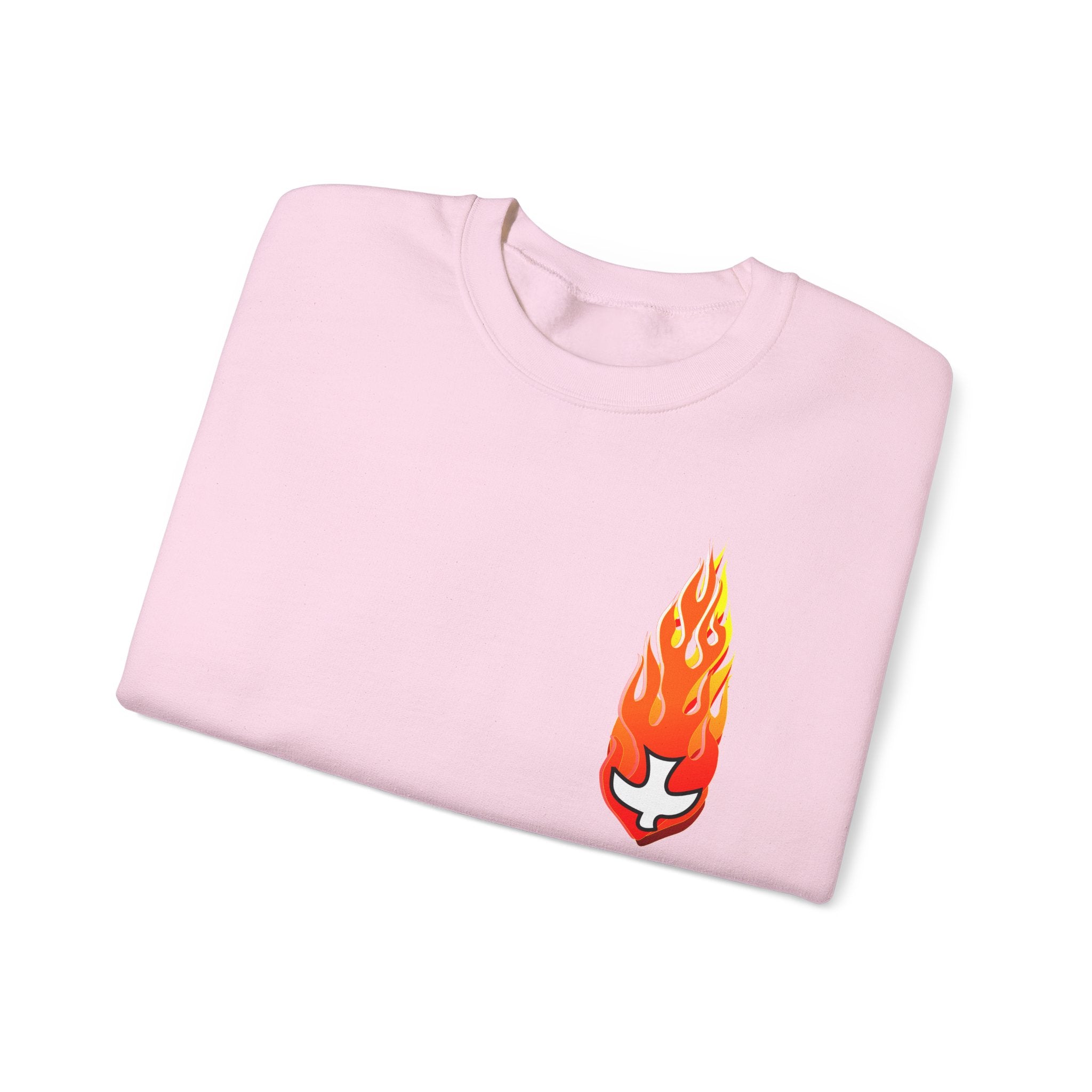 Crewneck Sweatshirt -- Christian Theme -- Holy Spirit Dove Flame