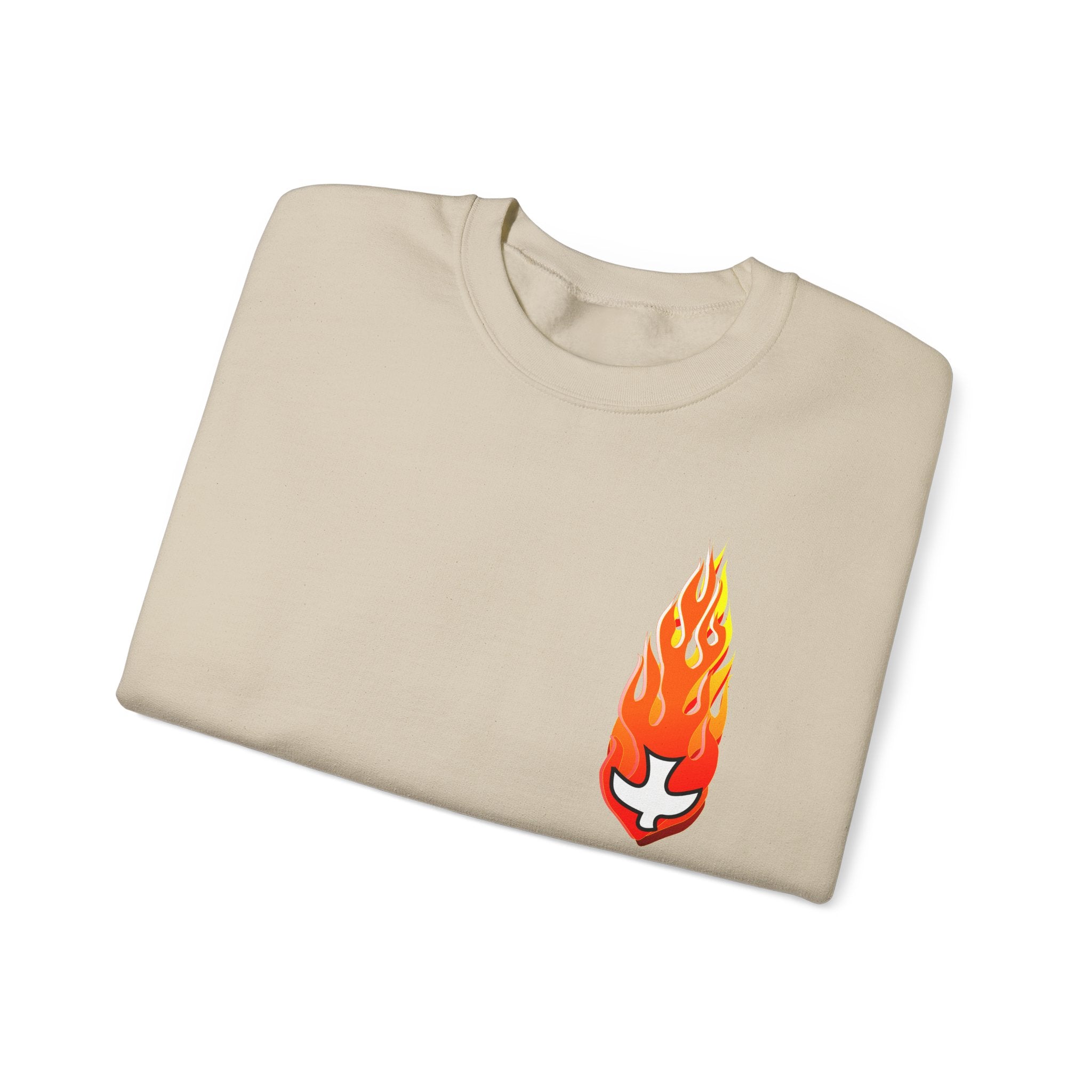 Crewneck Sweatshirt -- Christian Theme -- Holy Spirit Dove Flame