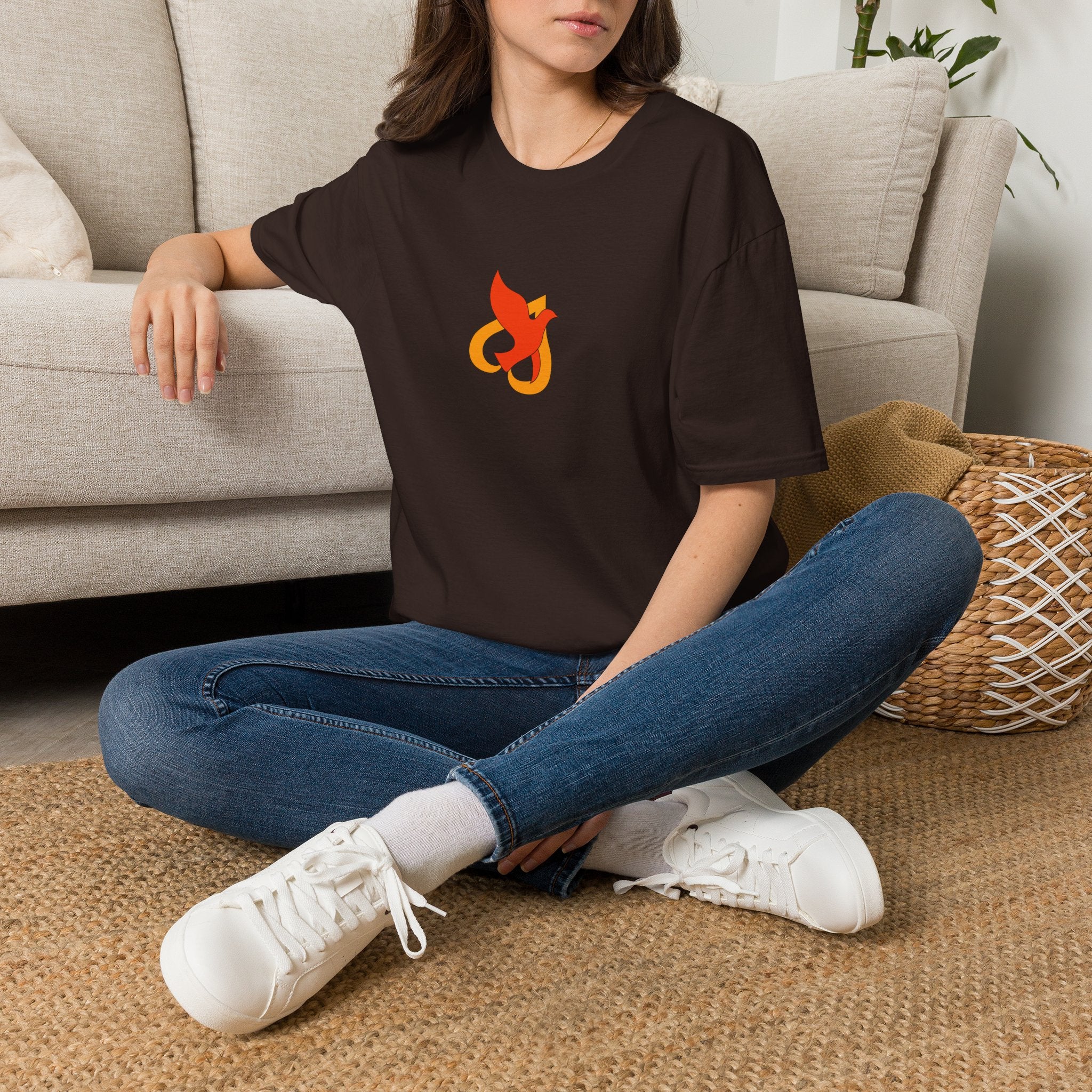 T-Shirt -- Christian Theme -- Holy Spirit Dove Heart Flame