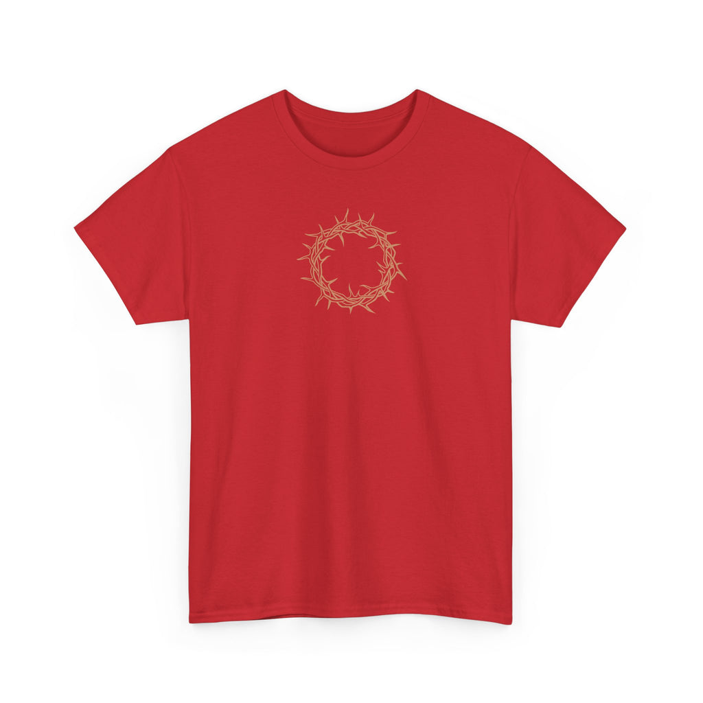 Heavy Cotton T-Shirt -- Christian Theme -- Crown of Thorns (Light Red)