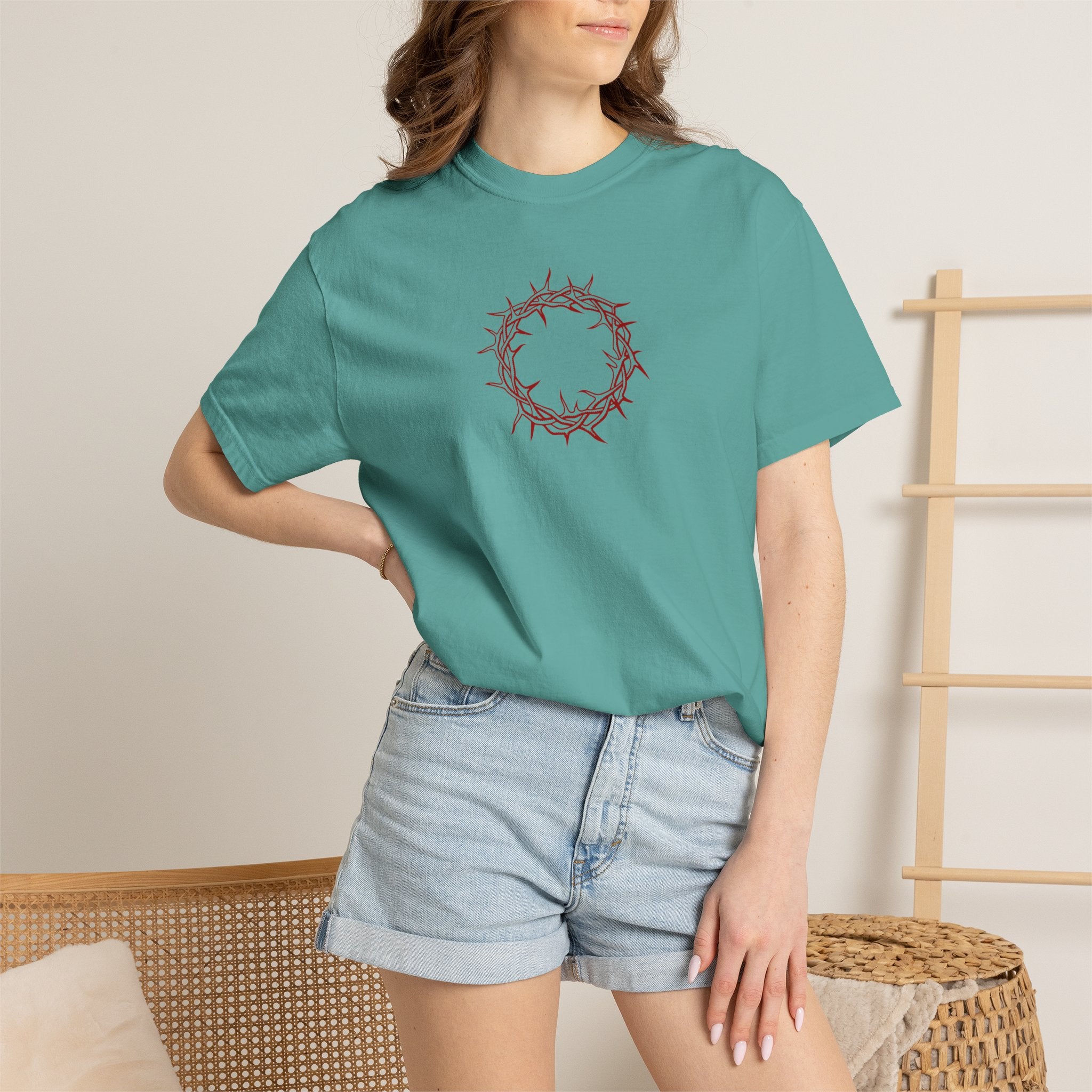 Relaxed T-Shirt -- Christian Theme -- Crown of Thorns (Red)