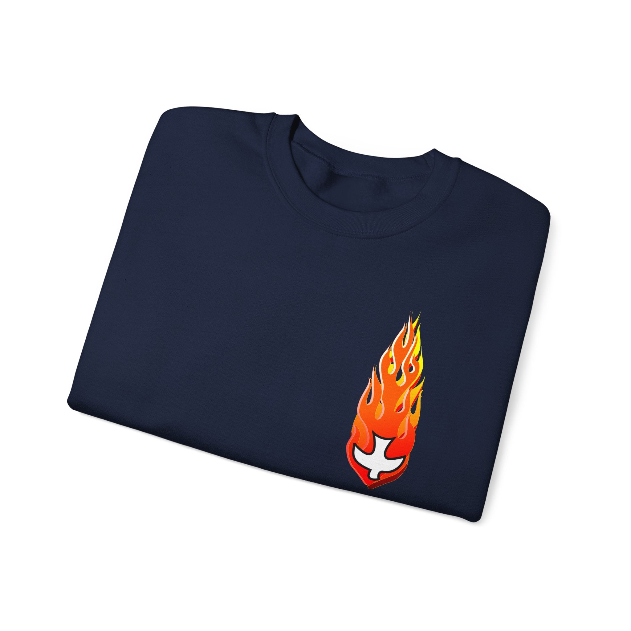 Crewneck Sweatshirt -- Christian Theme -- Holy Spirit Dove Flame