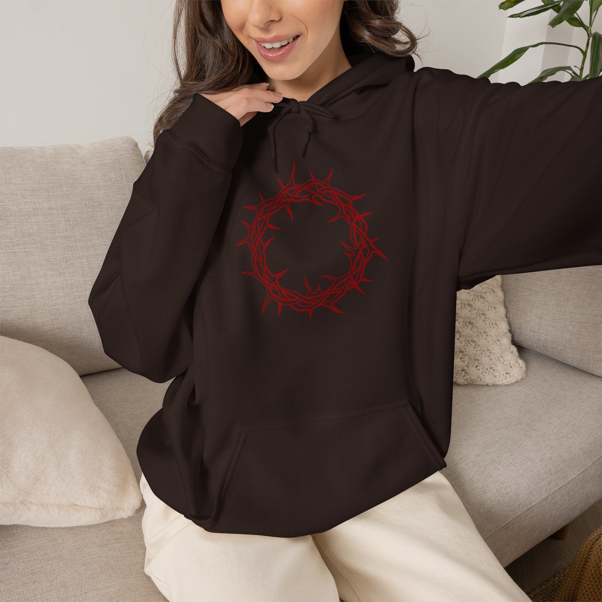 Hoodie -- Christian Theme -- Crown of Thorns (Red)