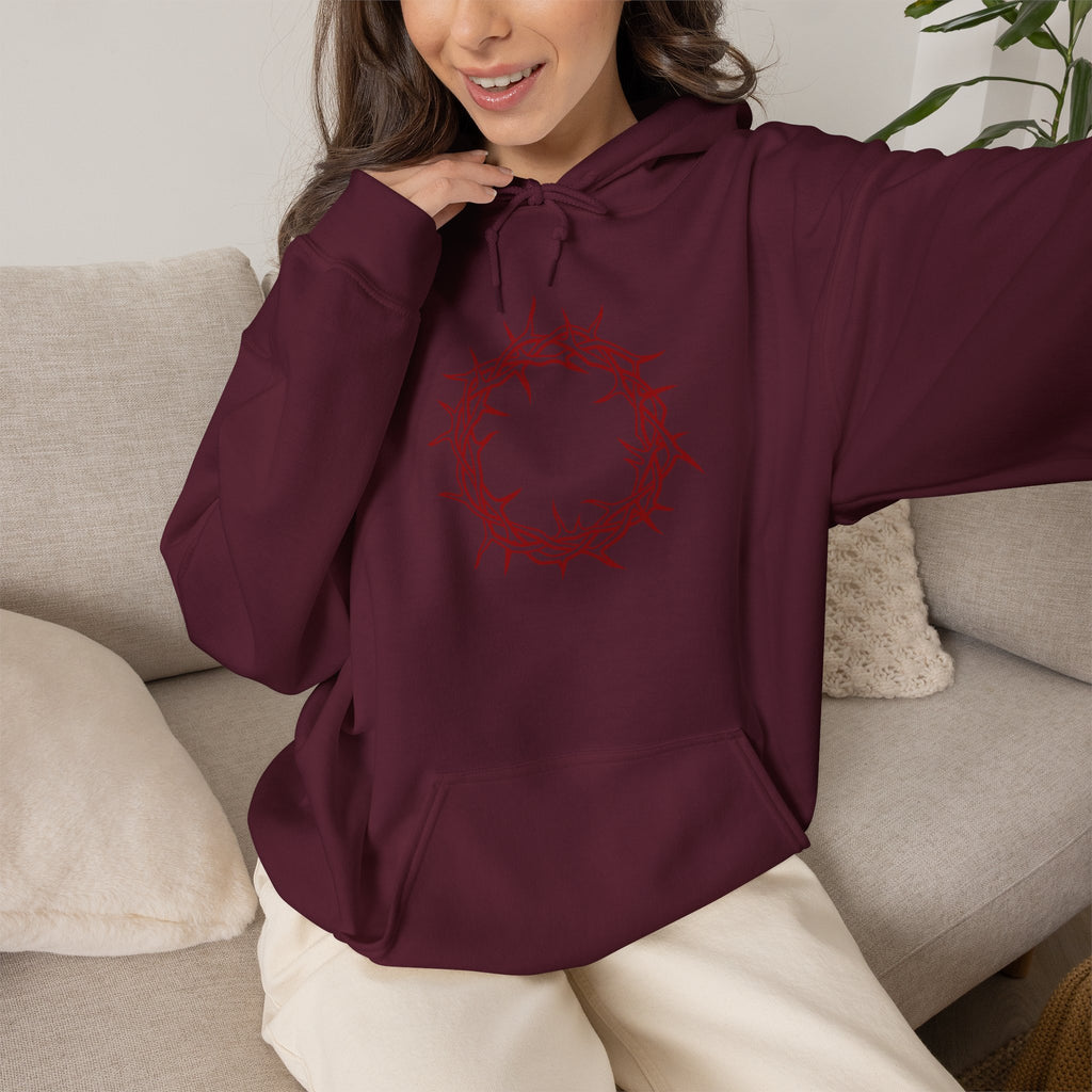 Hoodie -- Christian Theme -- Crown of Thorns (Red)