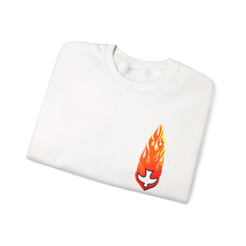 Crewneck Sweatshirt -- Christian Theme -- Holy Spirit Dove Flame