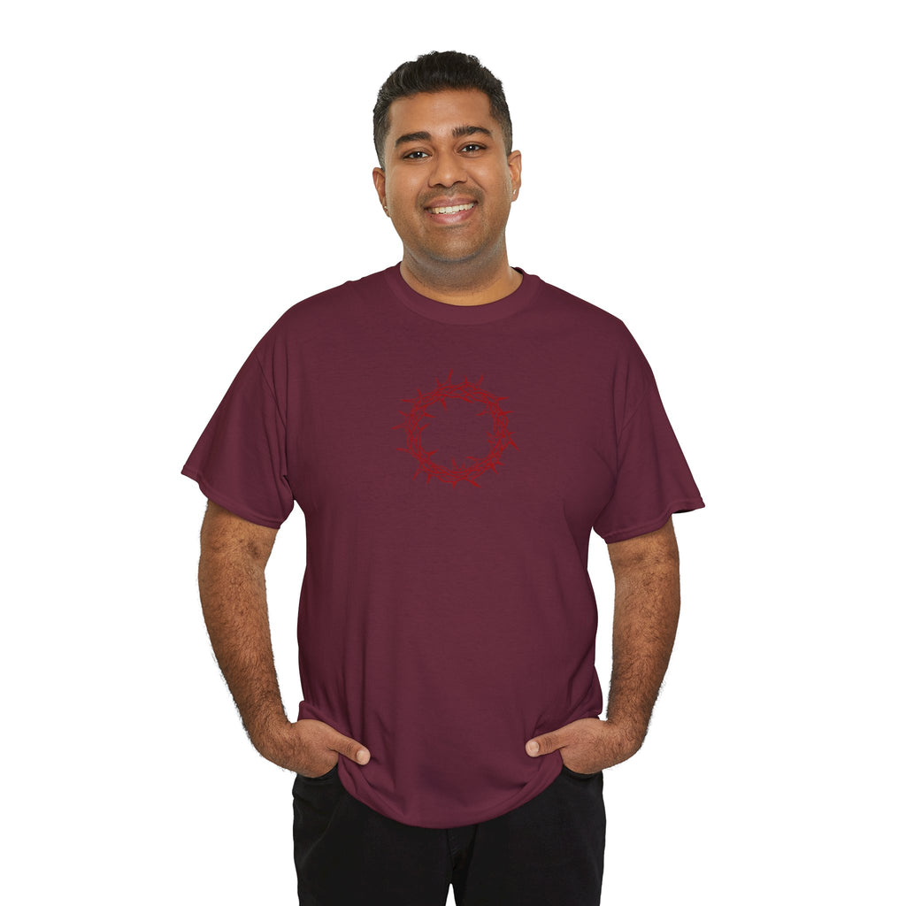 Heavy Cotton T-Shirt -- Christian Theme -- Crown of Thorns (Red)