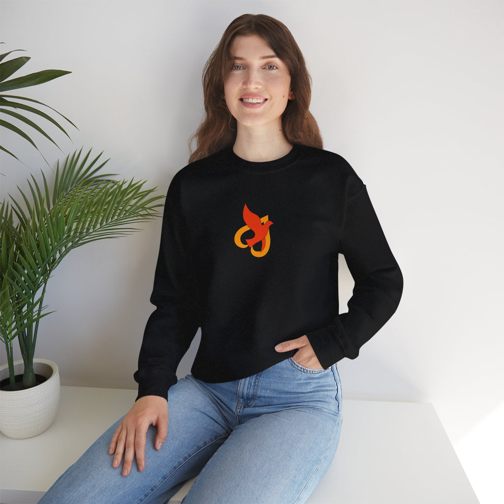 Crewneck Sweatshirt -- Christian Theme -- Holy Spirit Dove Heart Flame