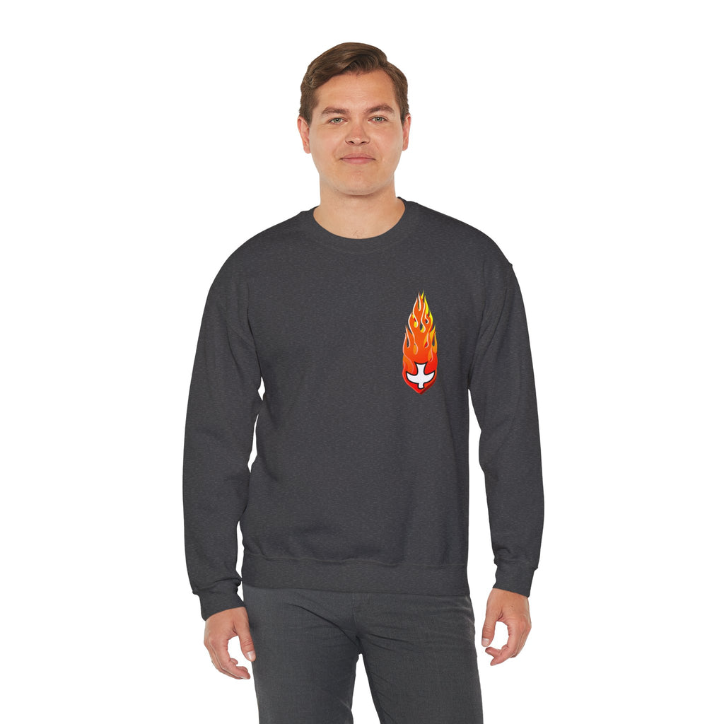 Crewneck Sweatshirt -- Christian Theme -- Holy Spirit Dove Flame