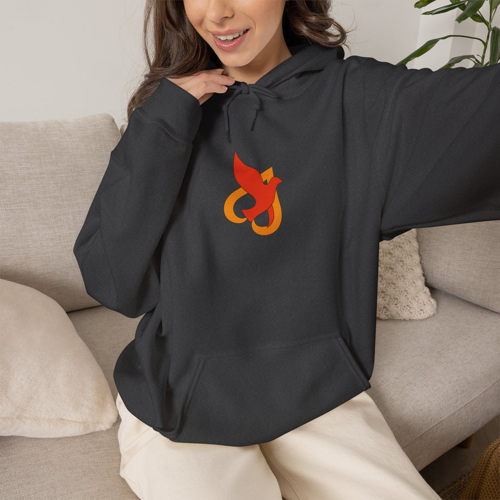 Hoodie -- Christian Theme -- Holy Spirit Dove Heart Flame