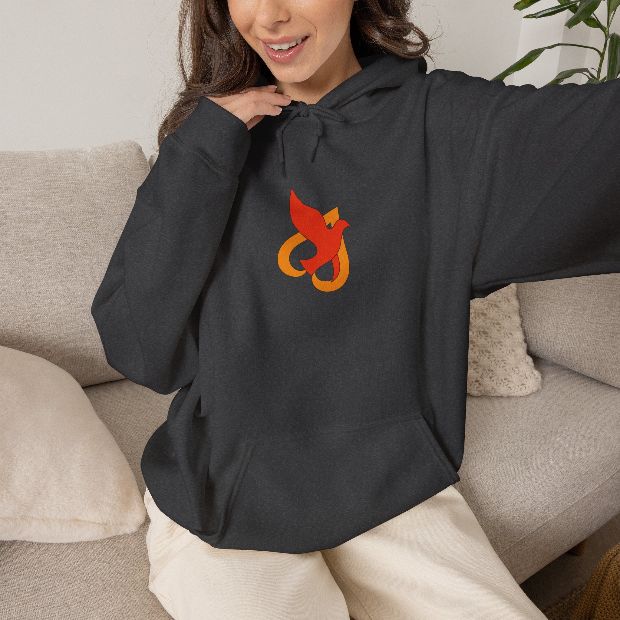 Hoodie -- Christian Theme -- Holy Spirit Dove Heart Flame
