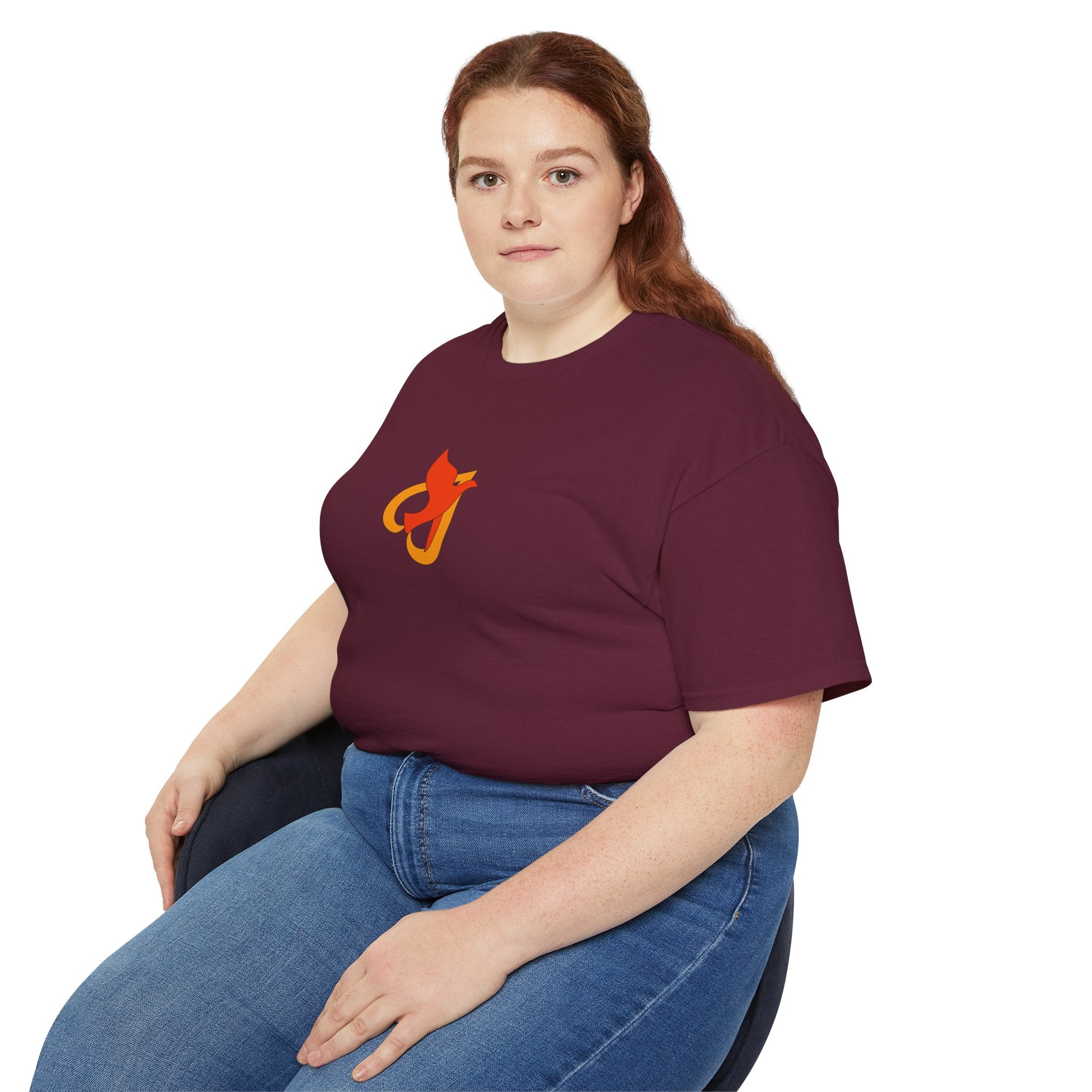 Cotton T‑Shirt -- Christian Theme -- Holy Spirit Dove Heart Flame