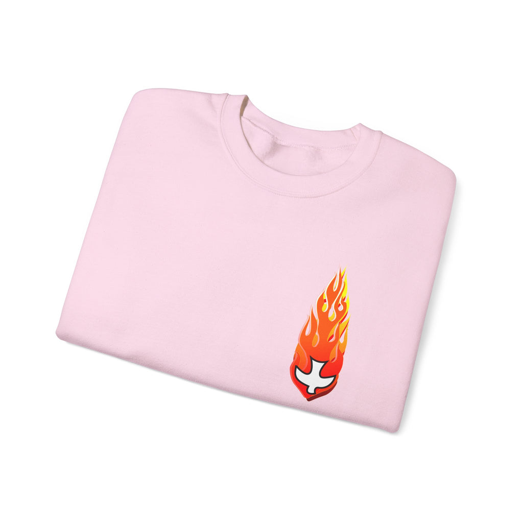 Crewneck Sweatshirt -- Christian Theme -- Holy Spirit Dove Flame