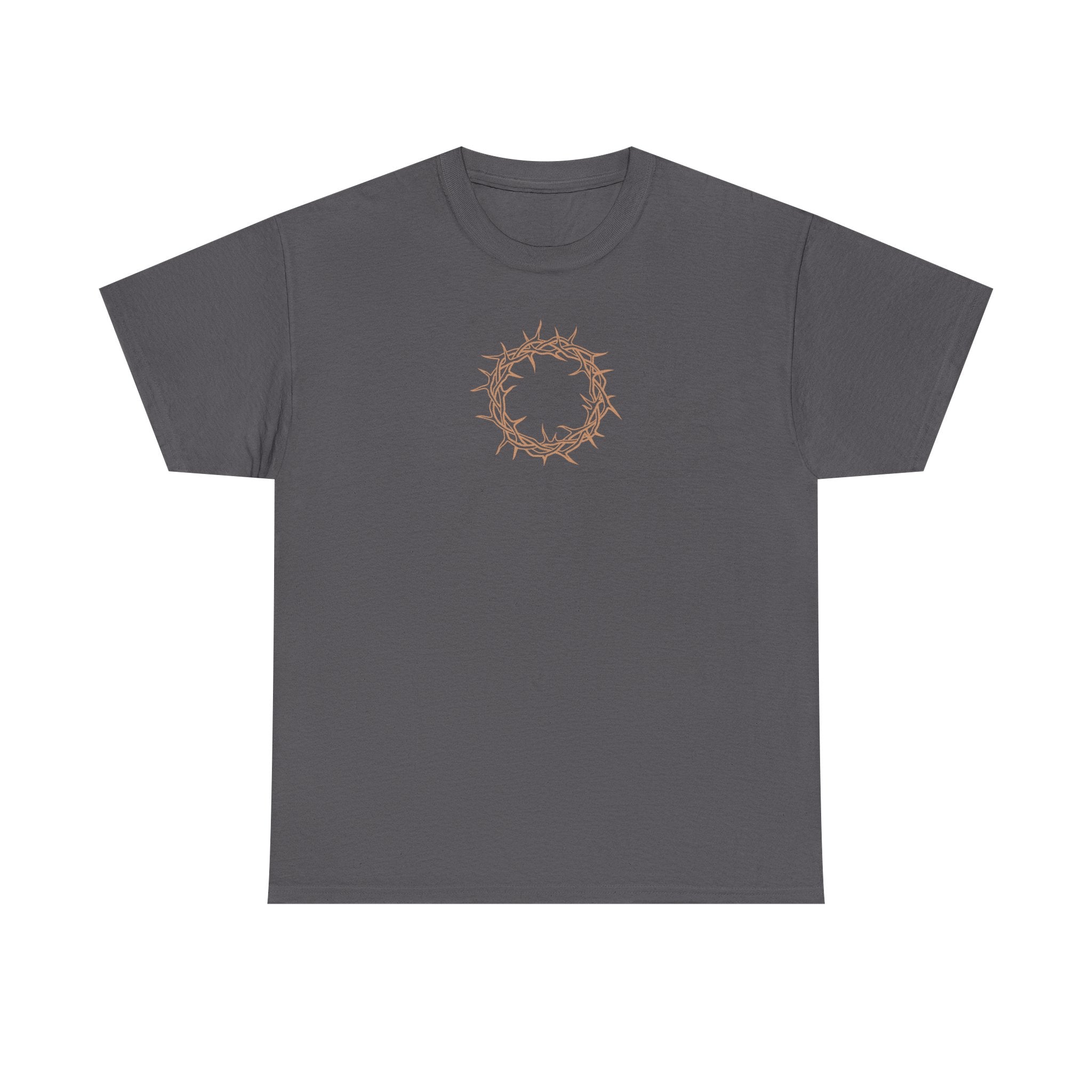 Heavy Cotton T-Shirt -- Christian Theme -- Crown of Thorns (Light Red)